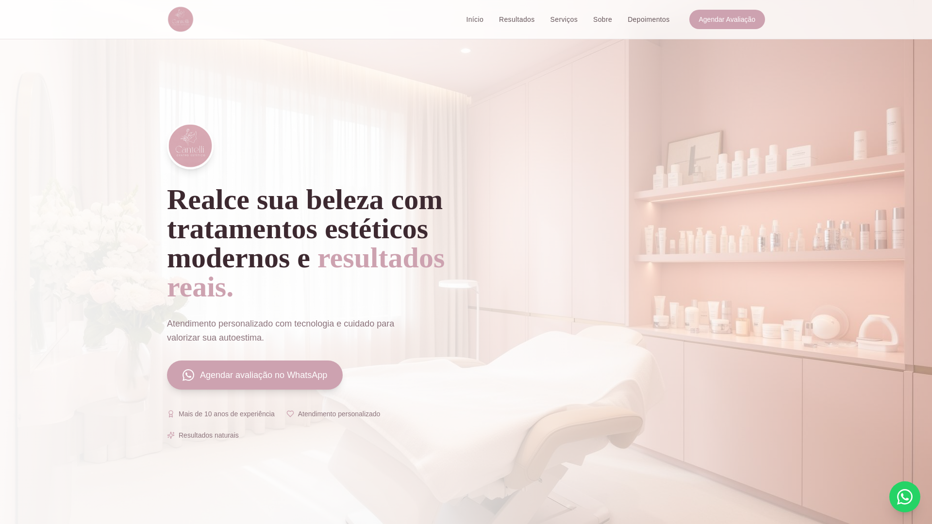 website screenshot of https://cantellicentroestetico.com/