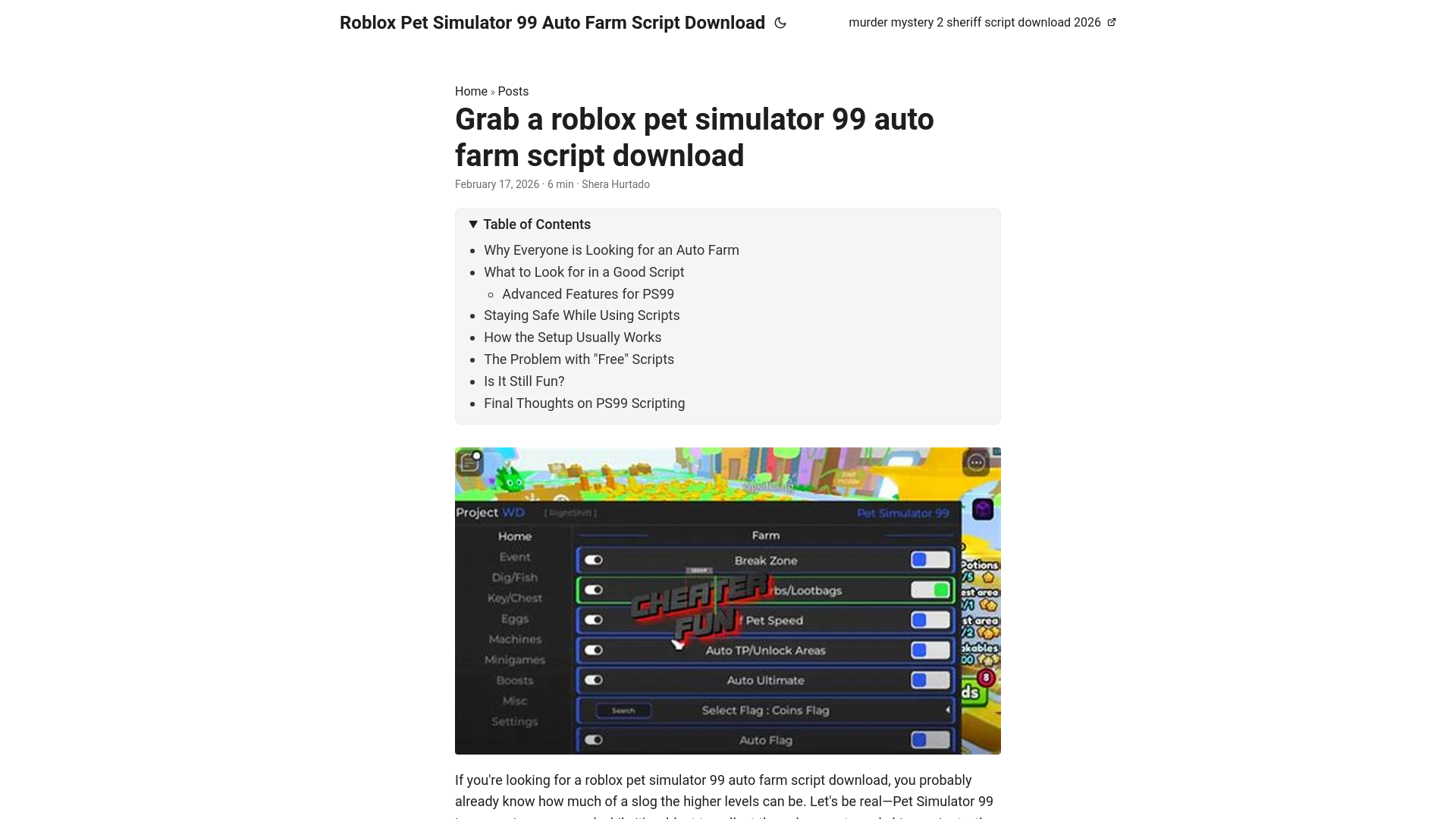 website screenshot of https://roblox-pet-simulator-99-auto-farm-script-download.pages.dev/