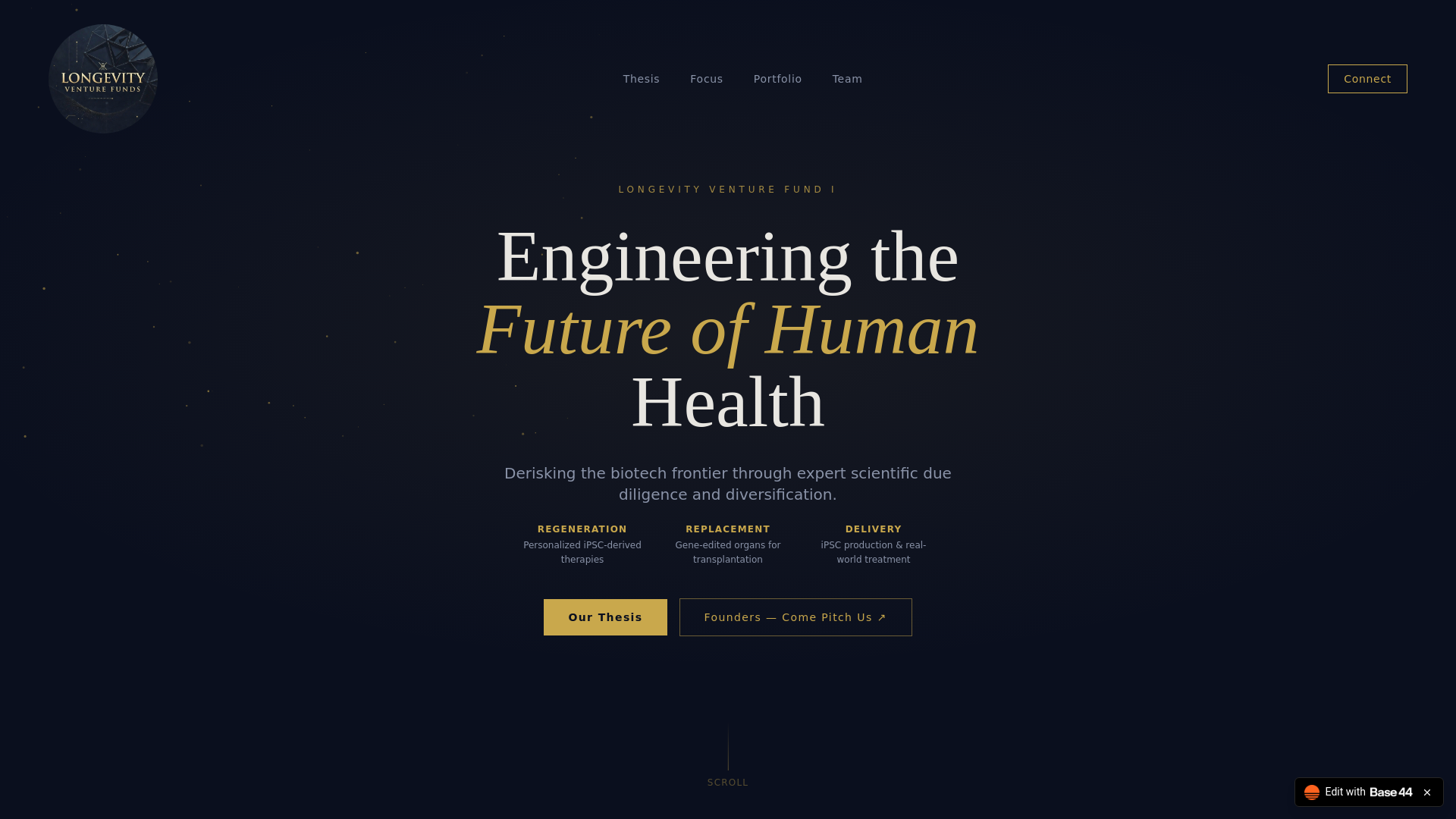 website screenshot of https://longevityventurefunds.com/