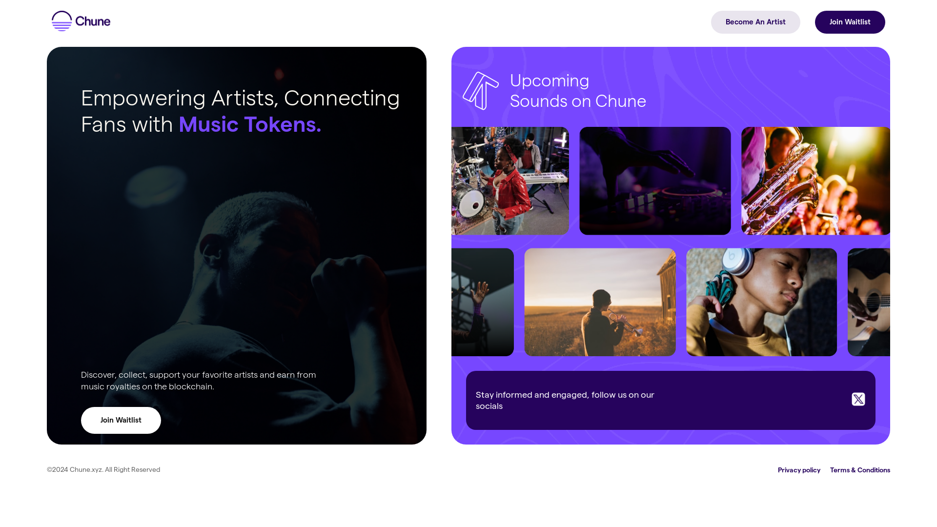 website screenshot of https://chune-landing.pages.dev/