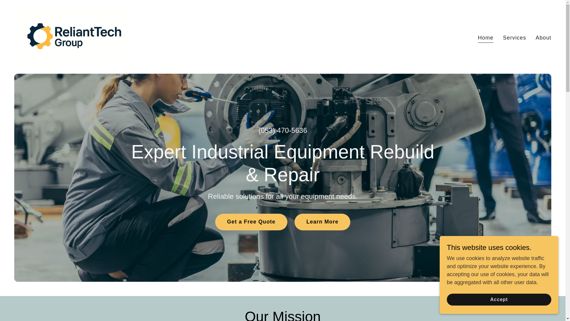 website screenshot of https://reliant-techgroup.com/