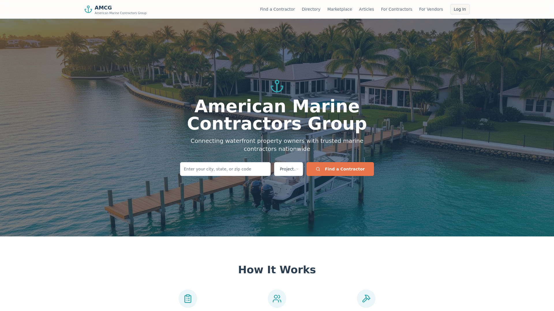 website screenshot of https://marinecontractors.group/