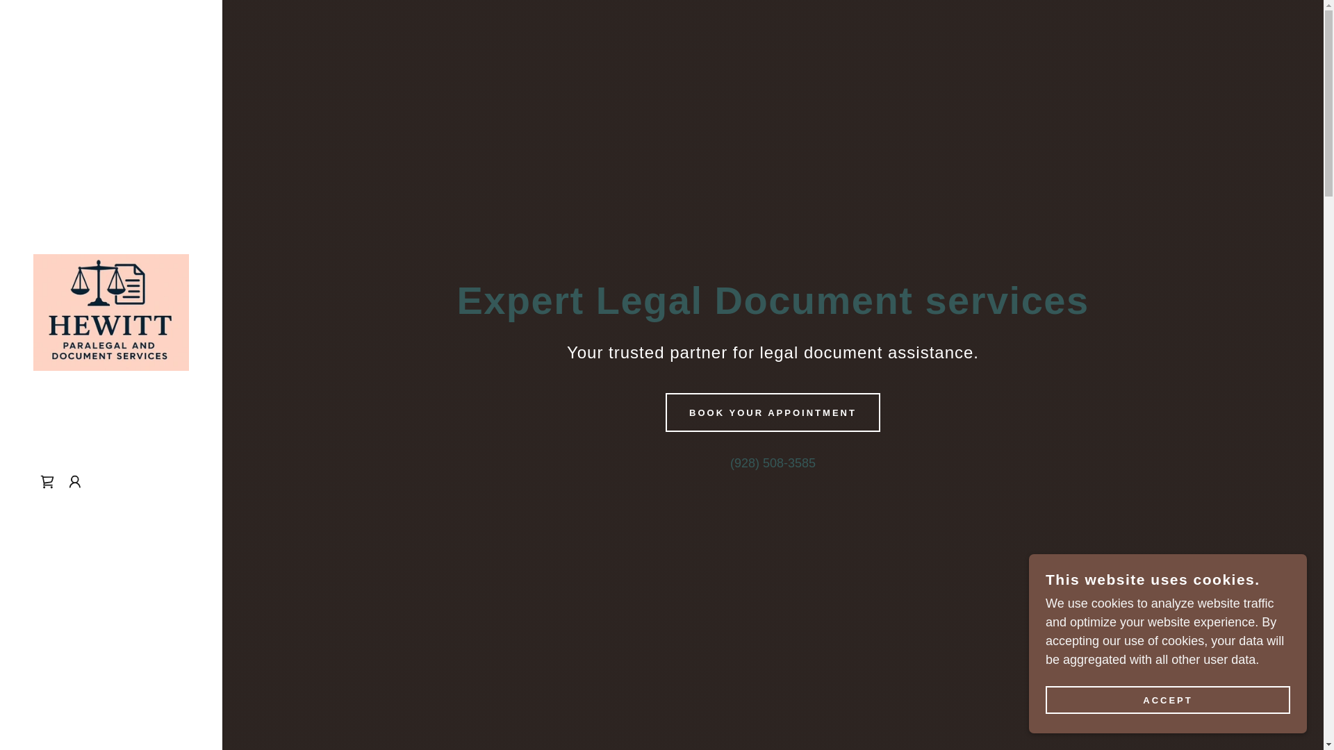 website screenshot of https://hewittparalegaldocumentservices.com/