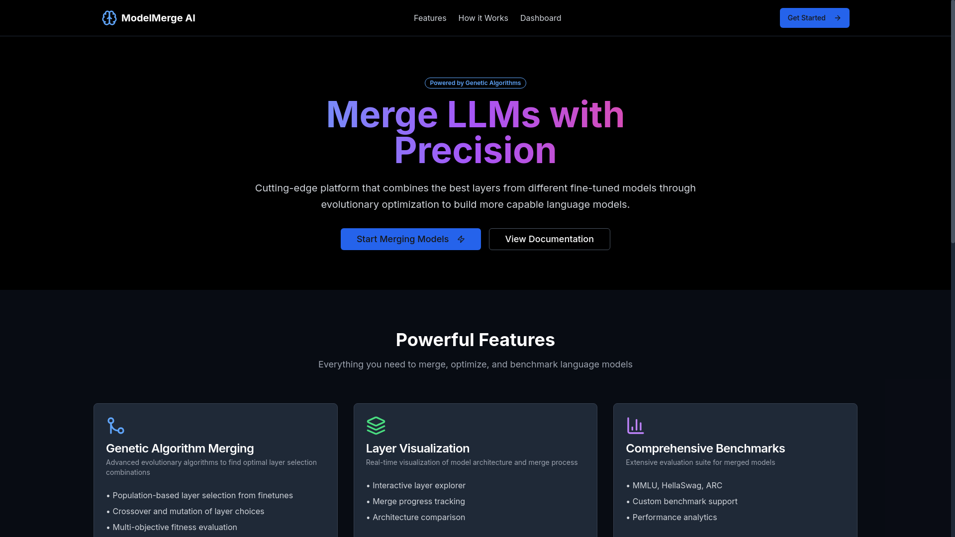 website screenshot of https://geneticmerge.com/