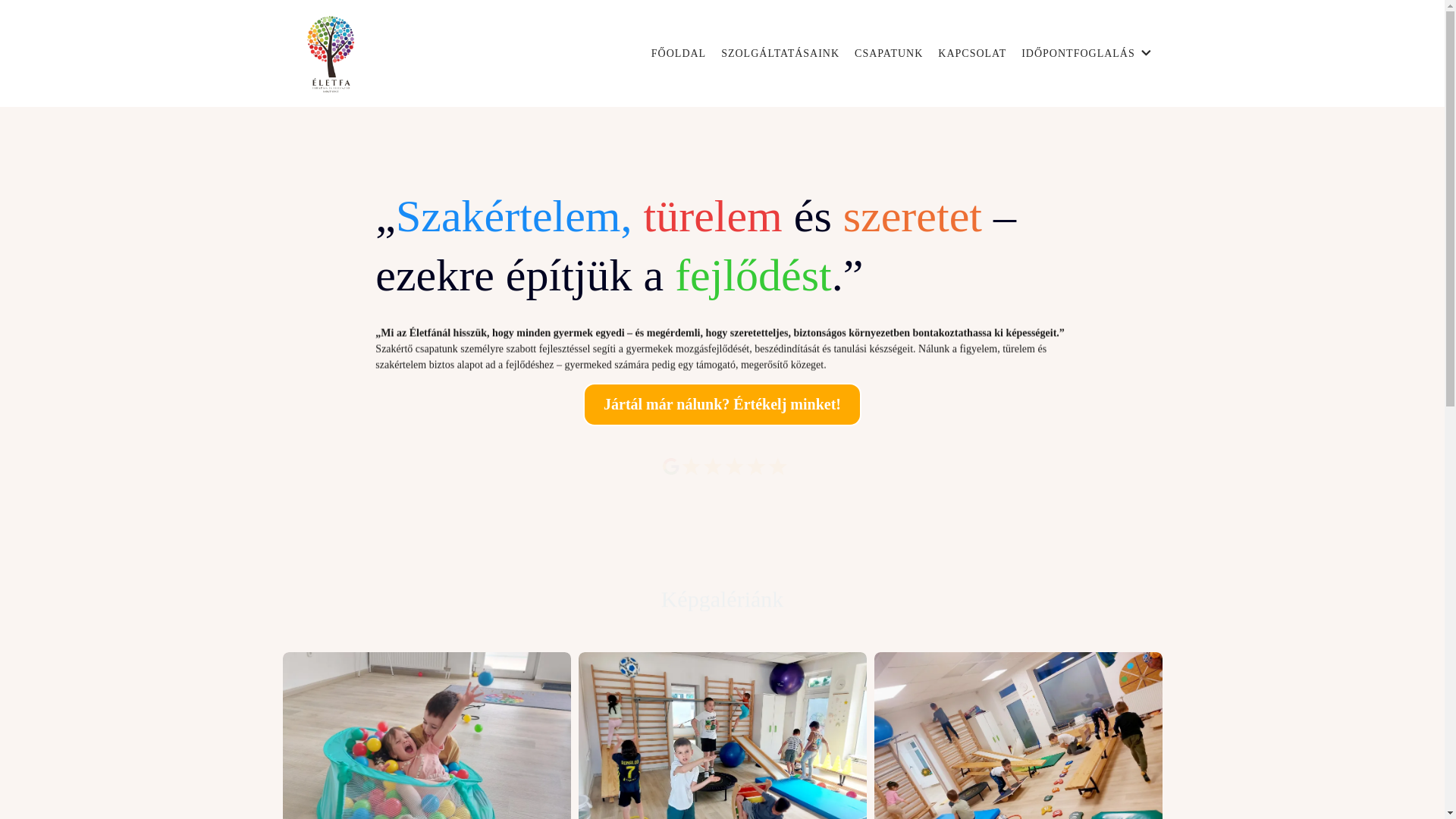 website screenshot of https://eletfaterapia.hu/