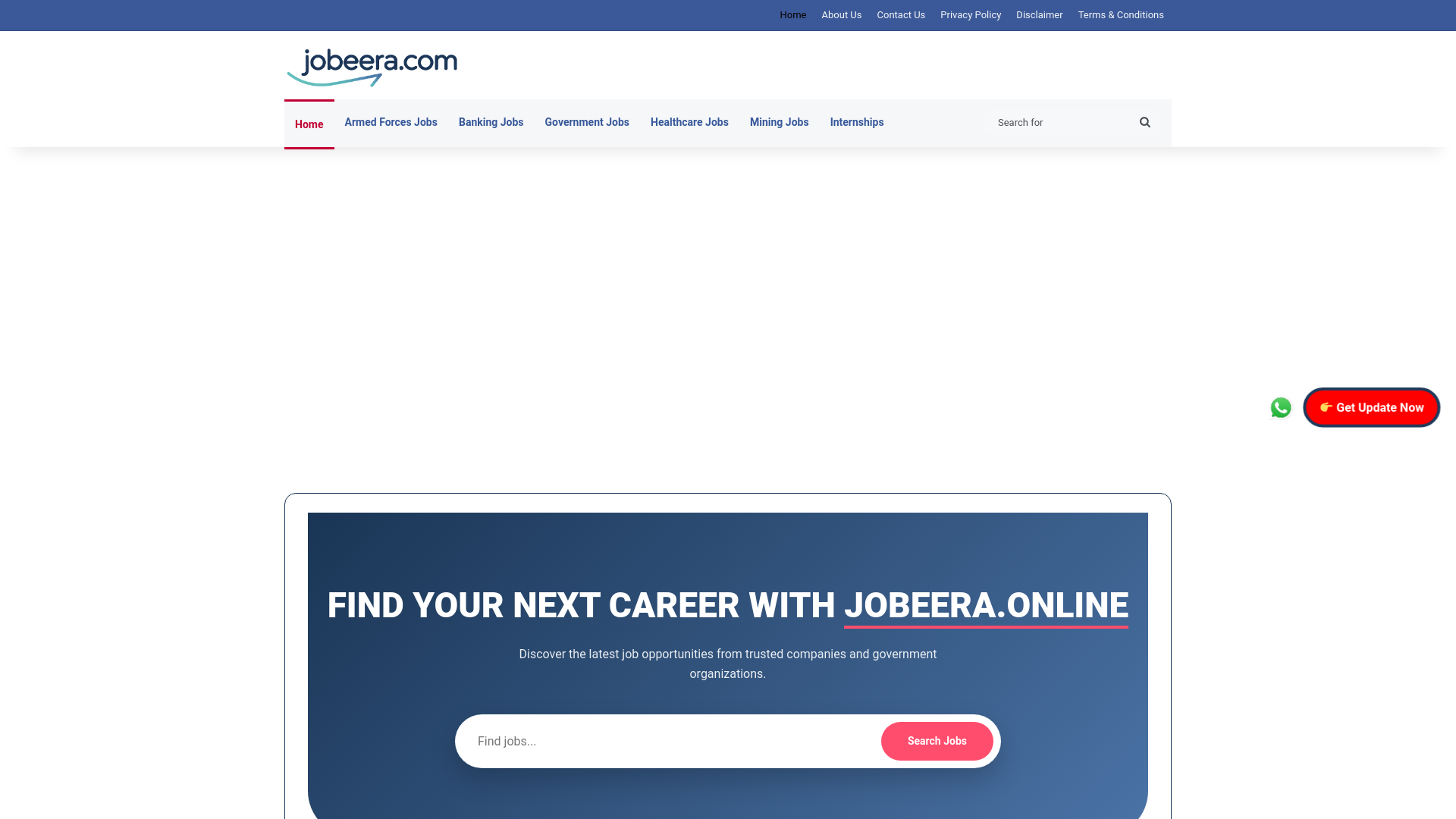 website screenshot of https://jobeera.online/