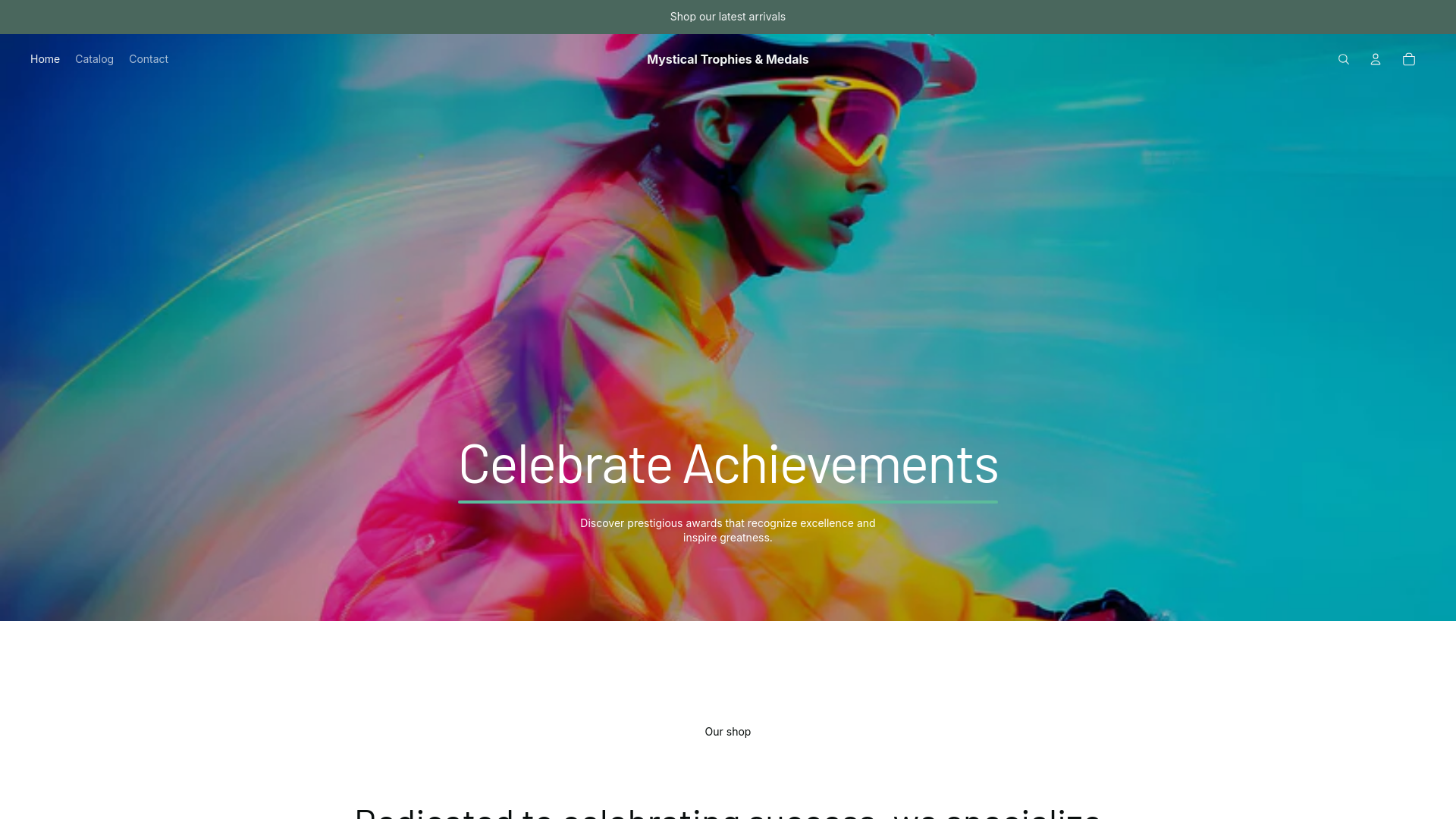 website screenshot of https://mysticaltrophy.co.za/