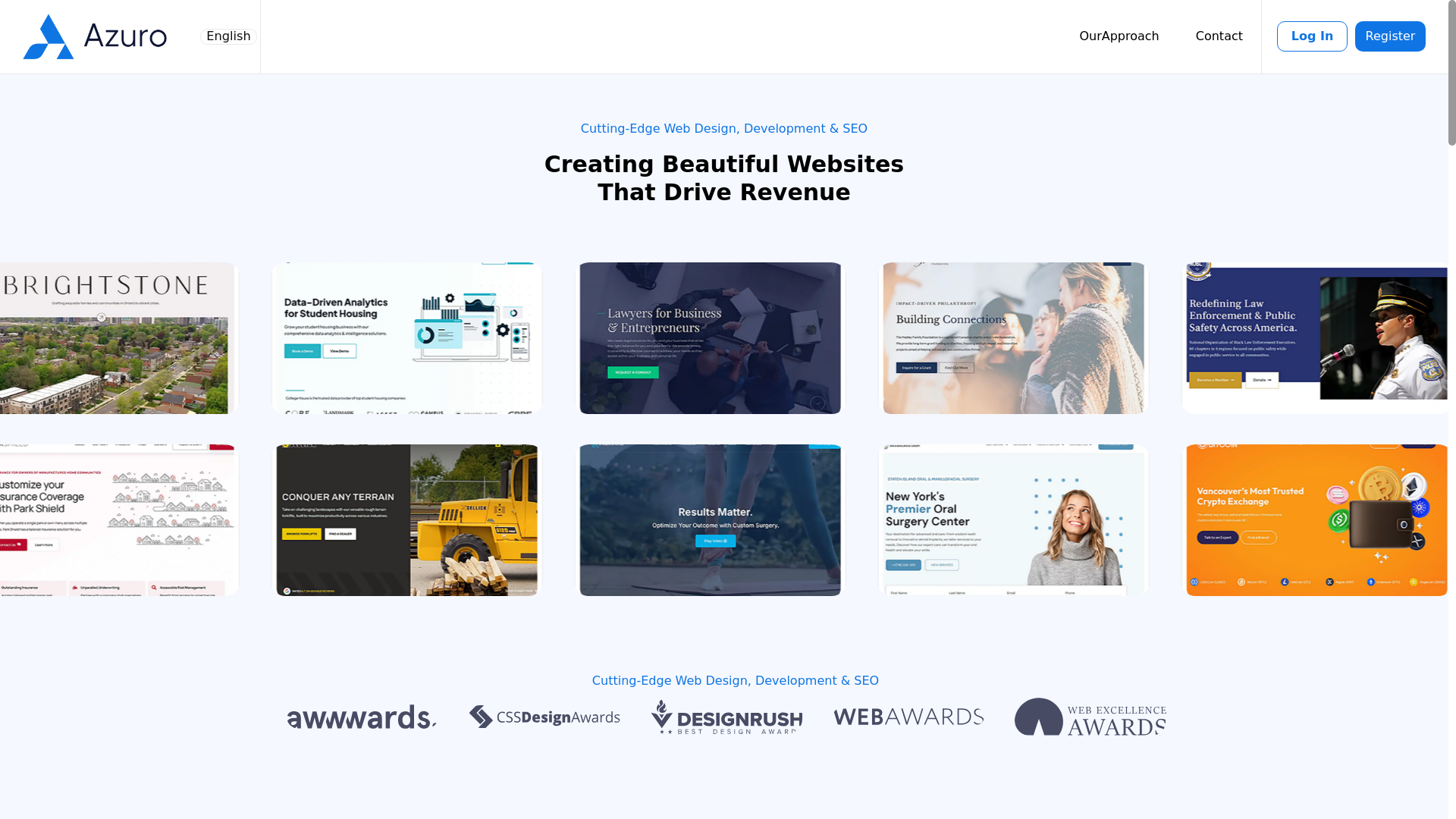 website screenshot of https://www.azurowork.com/