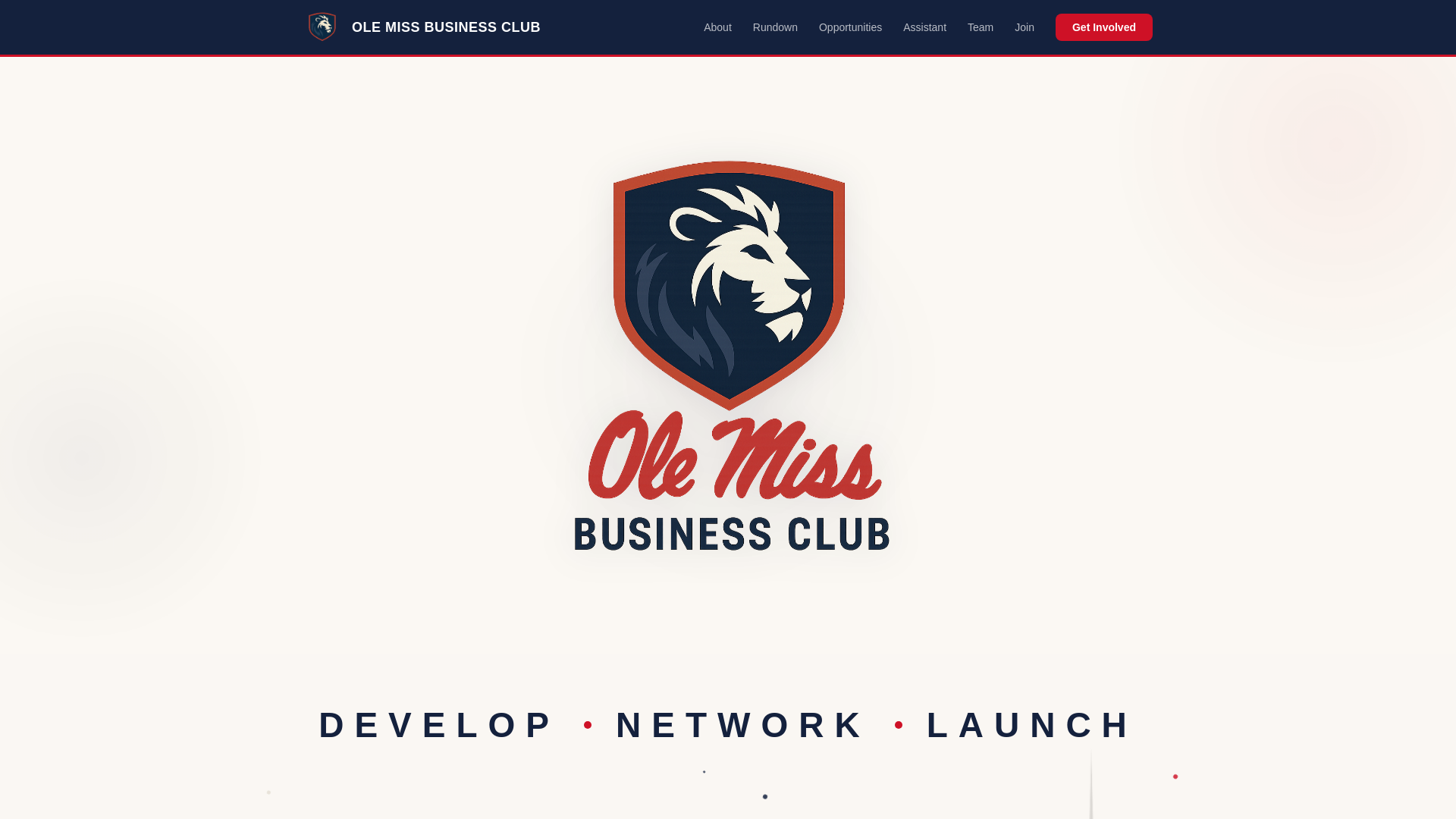 website screenshot of https://olemissbusinessclub.com