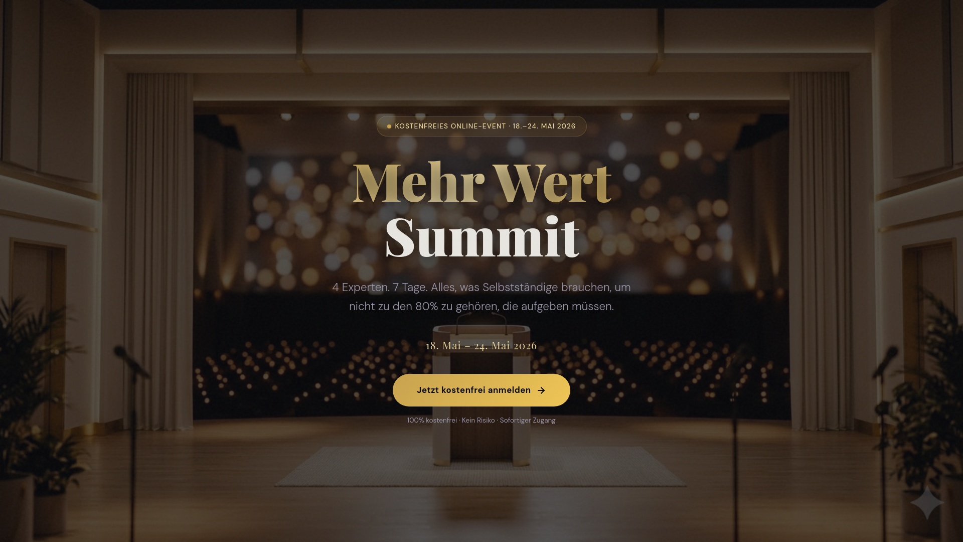 website screenshot of https://mehrwert-summit.de