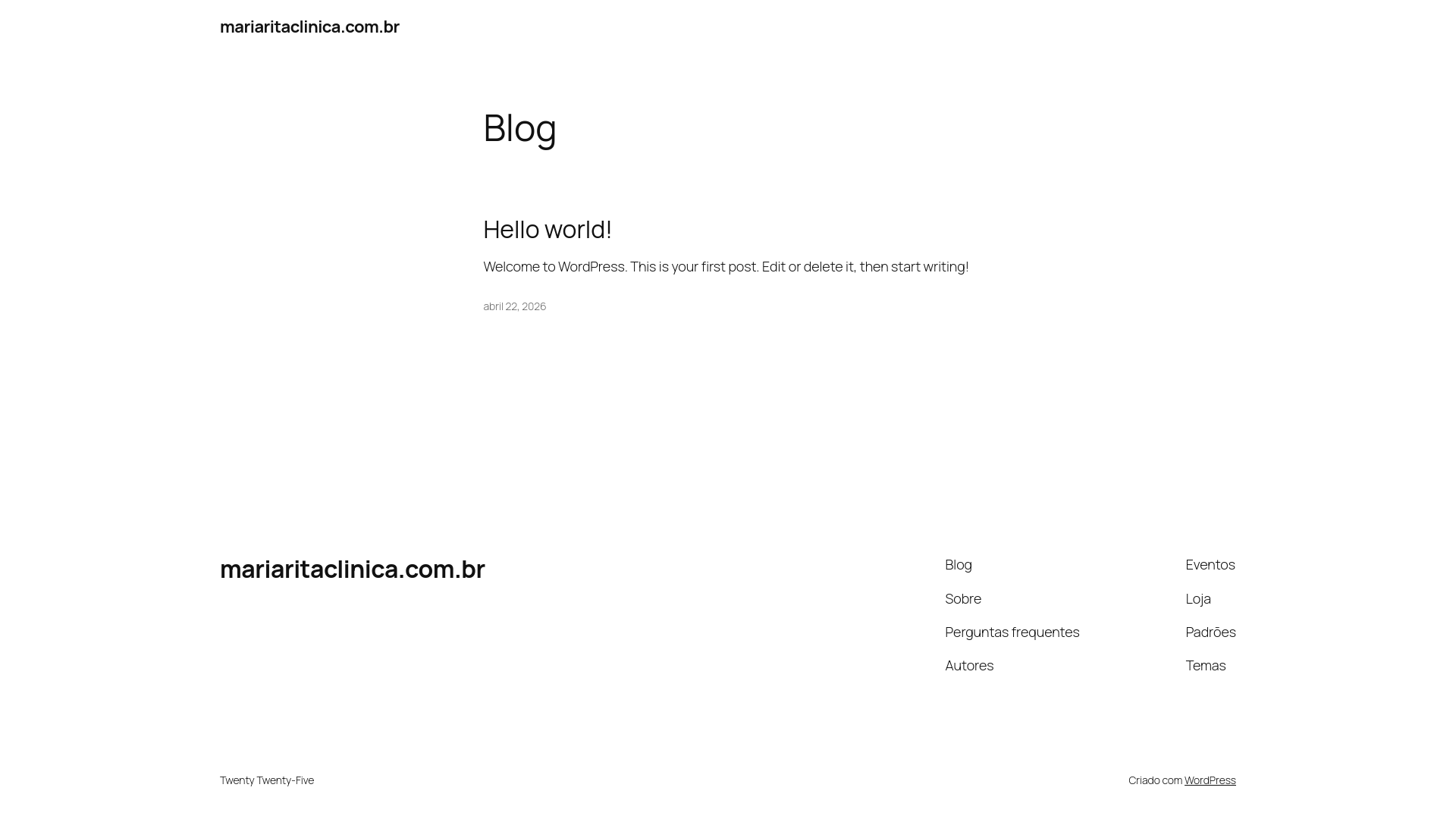 website screenshot of https://mariaritaclinica.com.br/