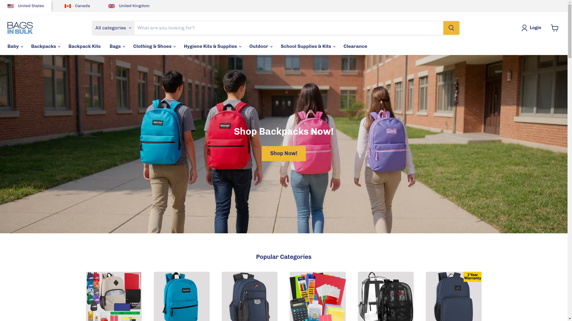 website screenshot of https://bagsinbulk.com/