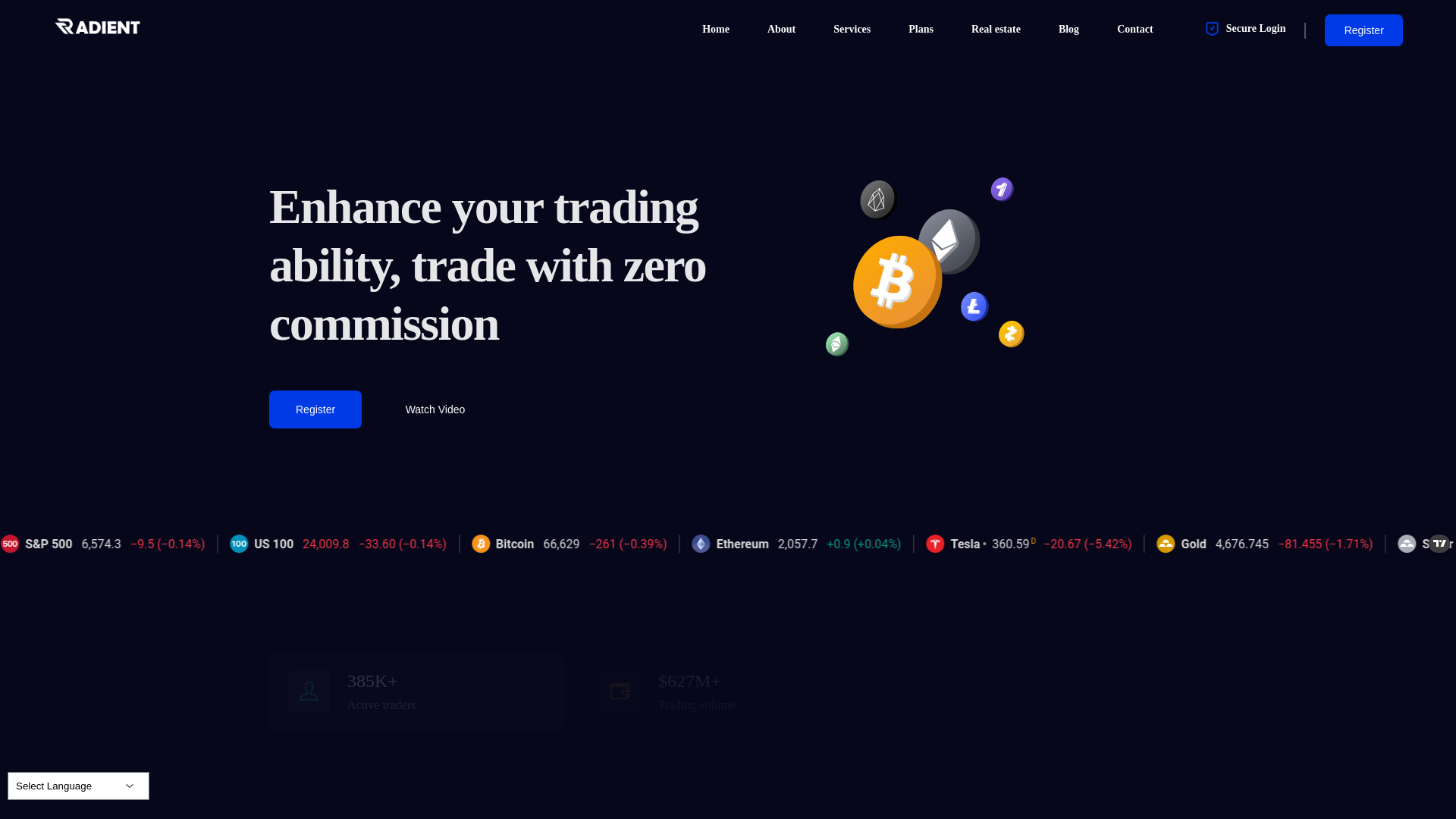 website screenshot of https://radientpro.org