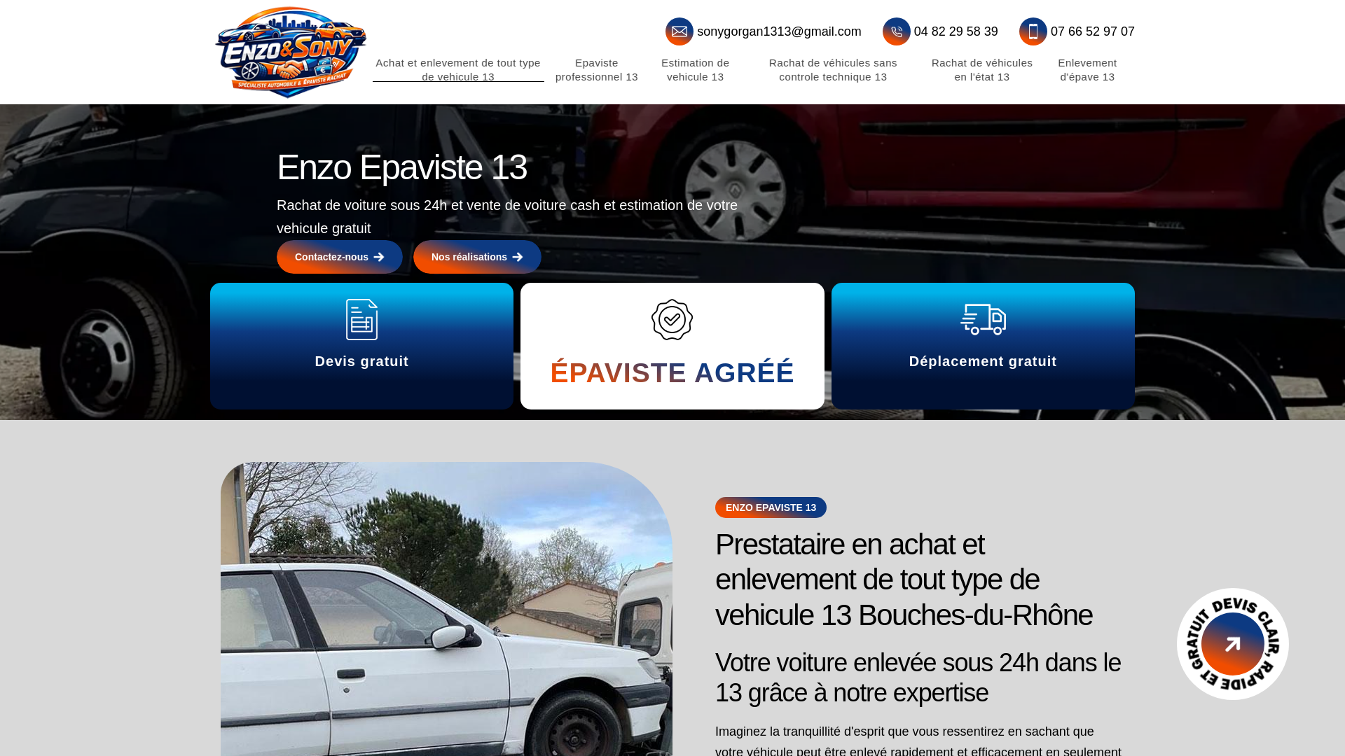 website screenshot of https://epaviste-du-13.fr