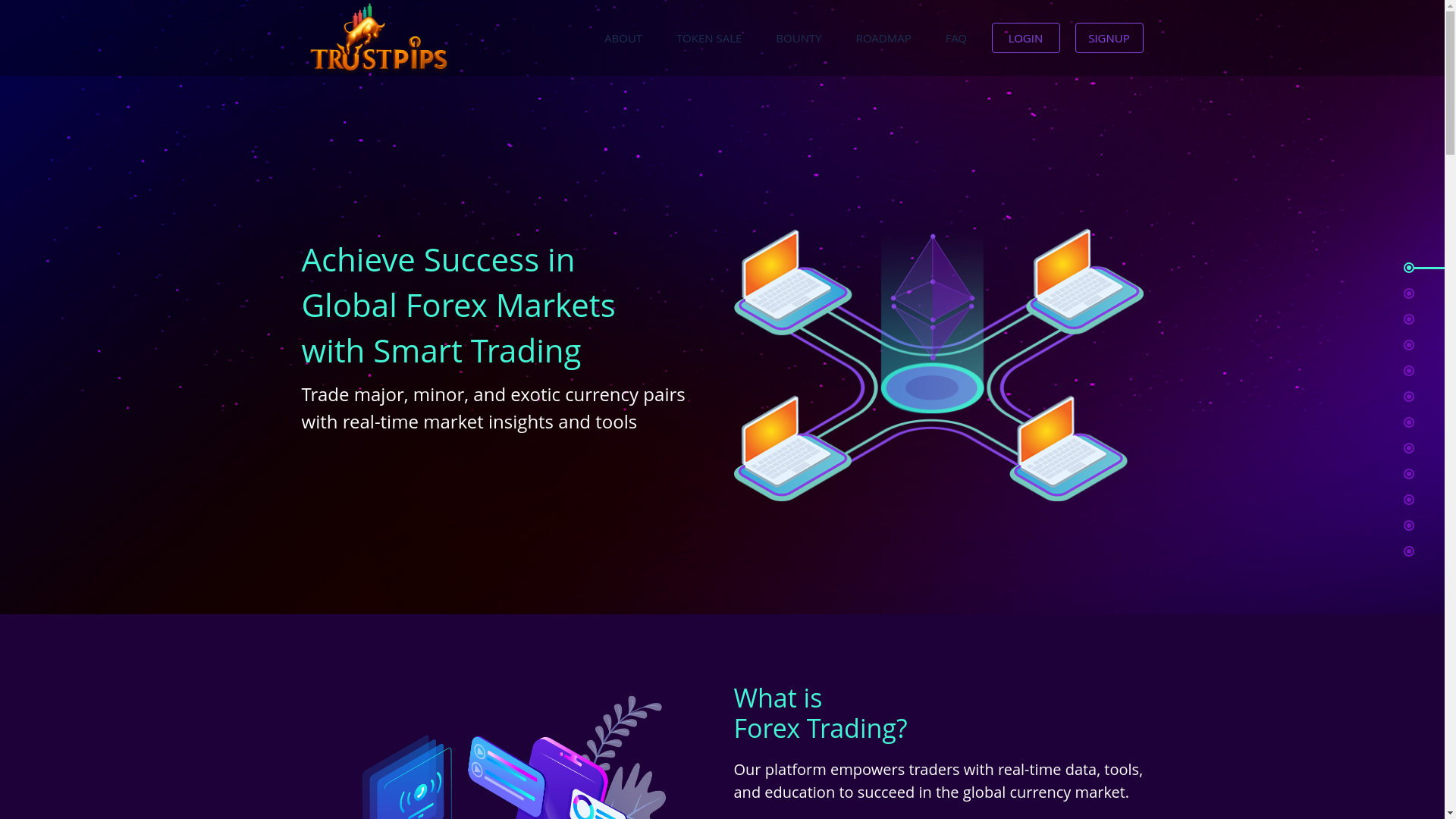 website screenshot of https://trustpips.in/