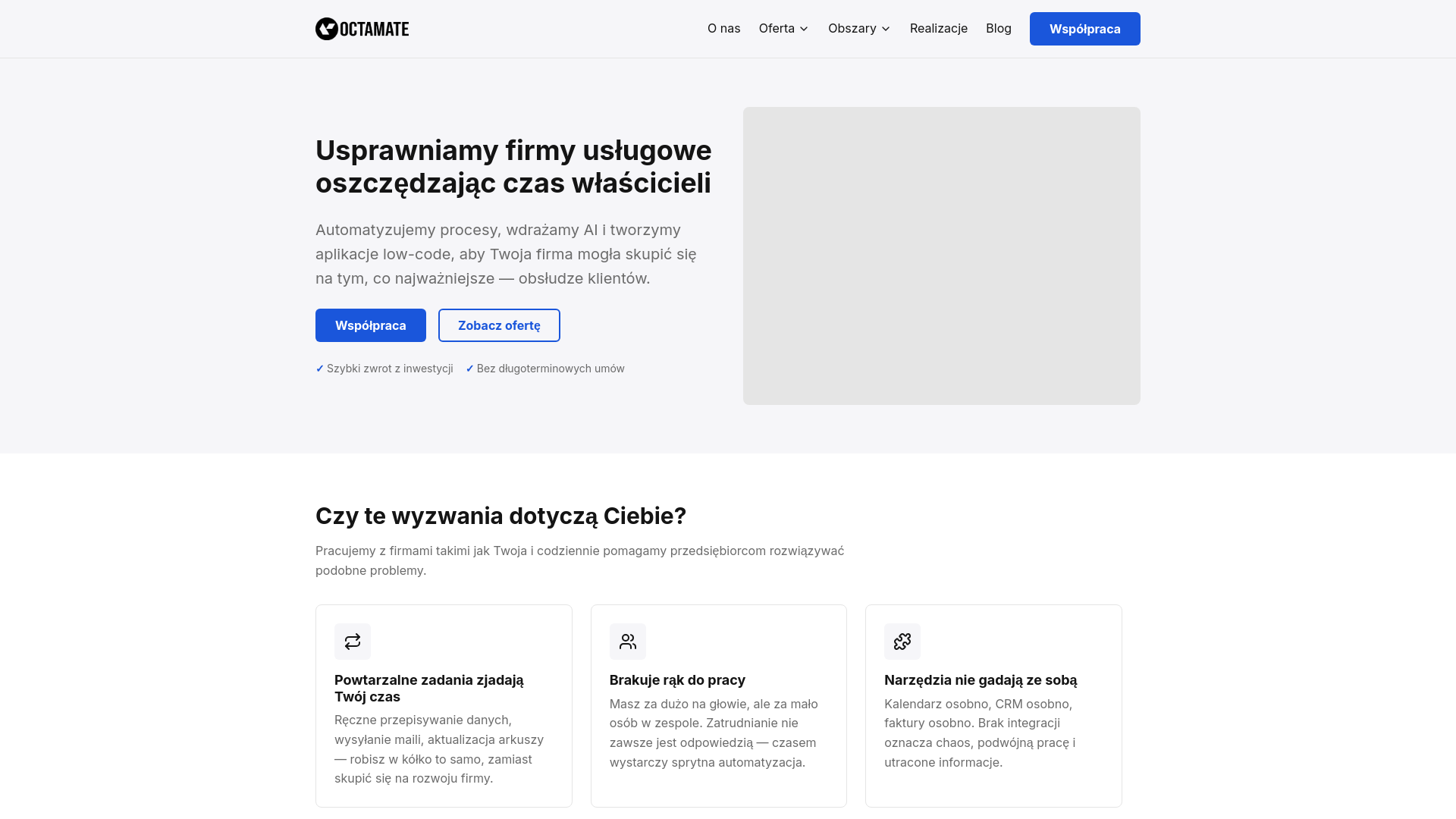 website screenshot of https://octamate.pl/