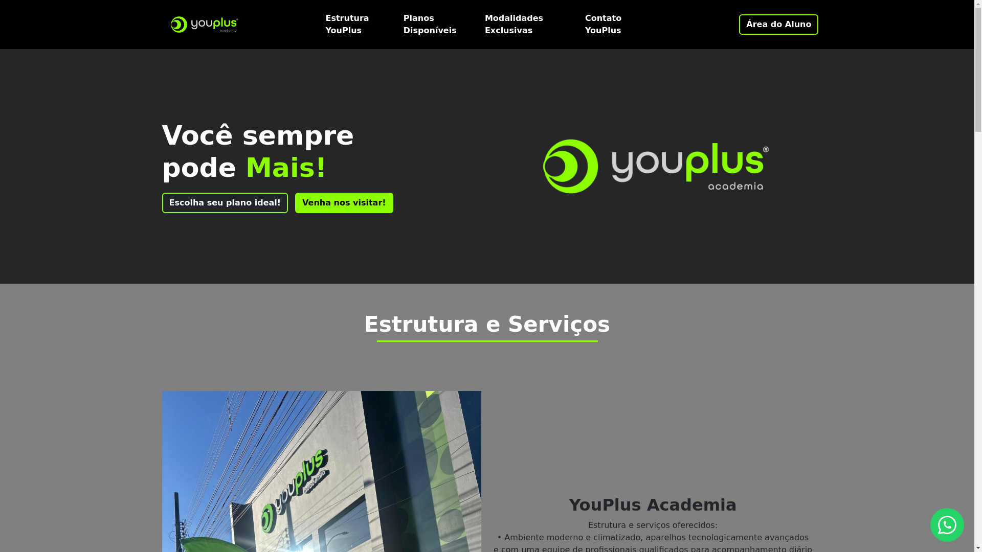 website screenshot of https://academiayouplus.com.br/
