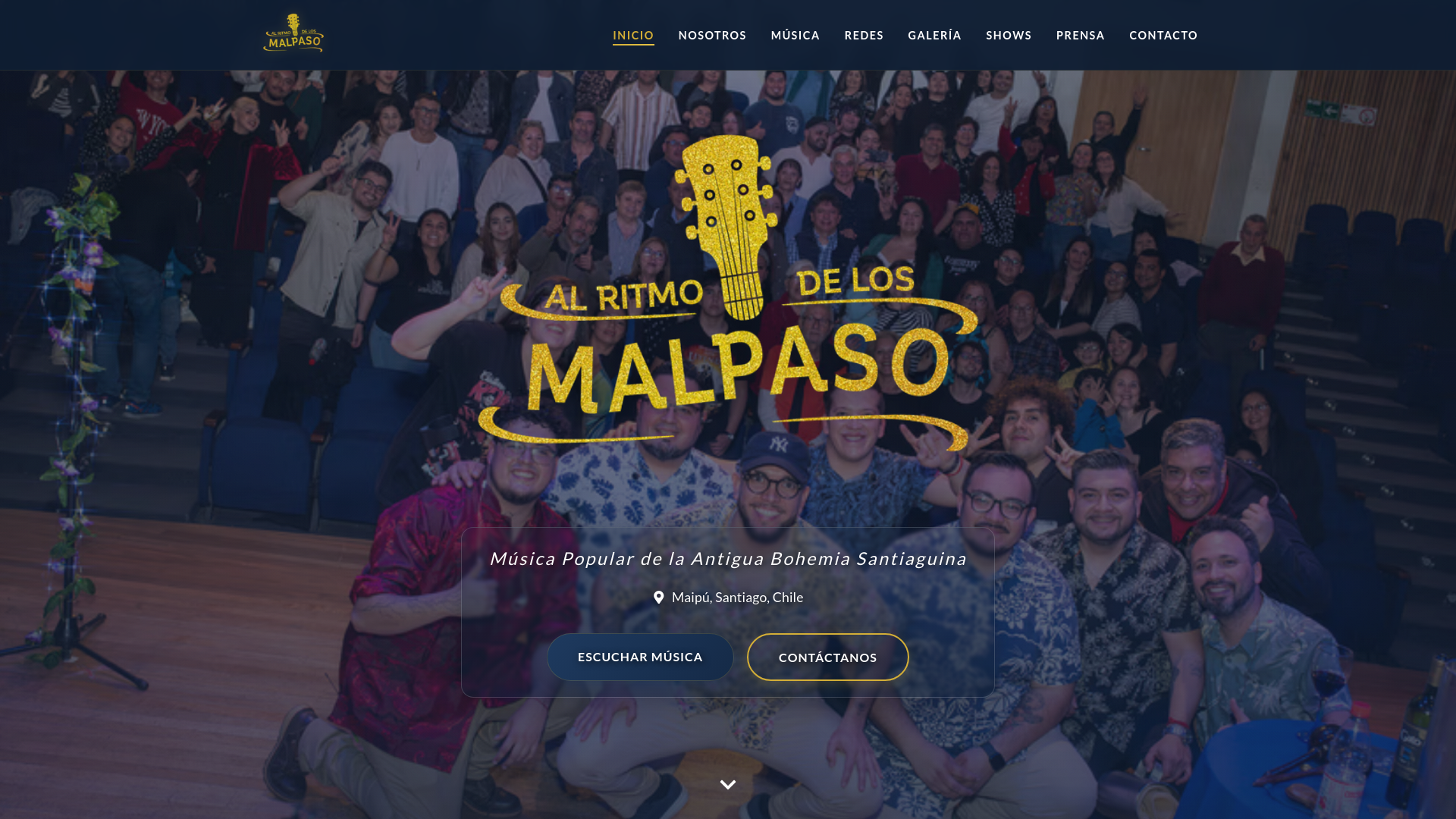 website screenshot of https://bandalosmalpaso.cl/
