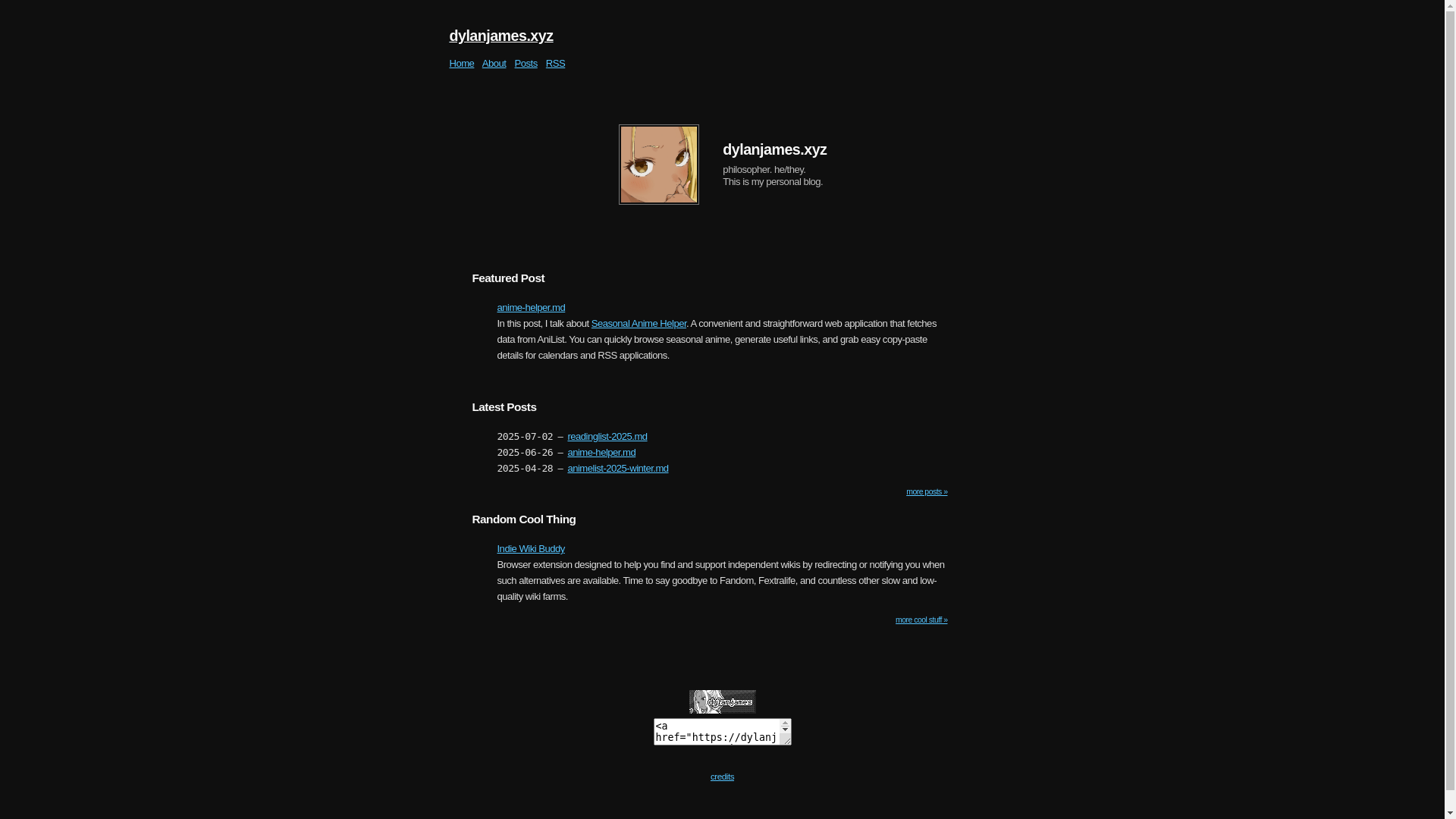 website screenshot of https://dylanjames-xyz.pages.dev/