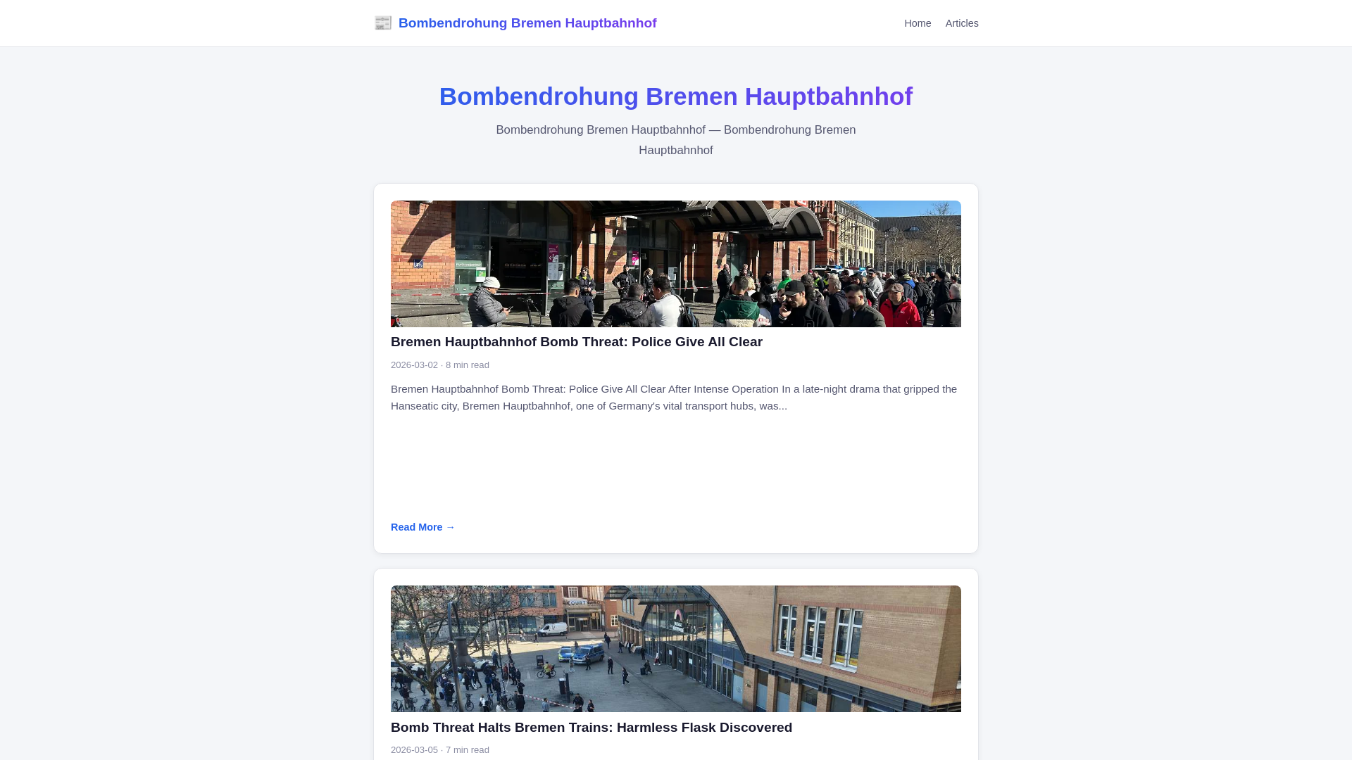 website screenshot of https://bombendrohung-bremen-hauptbahnhof.pages.dev/