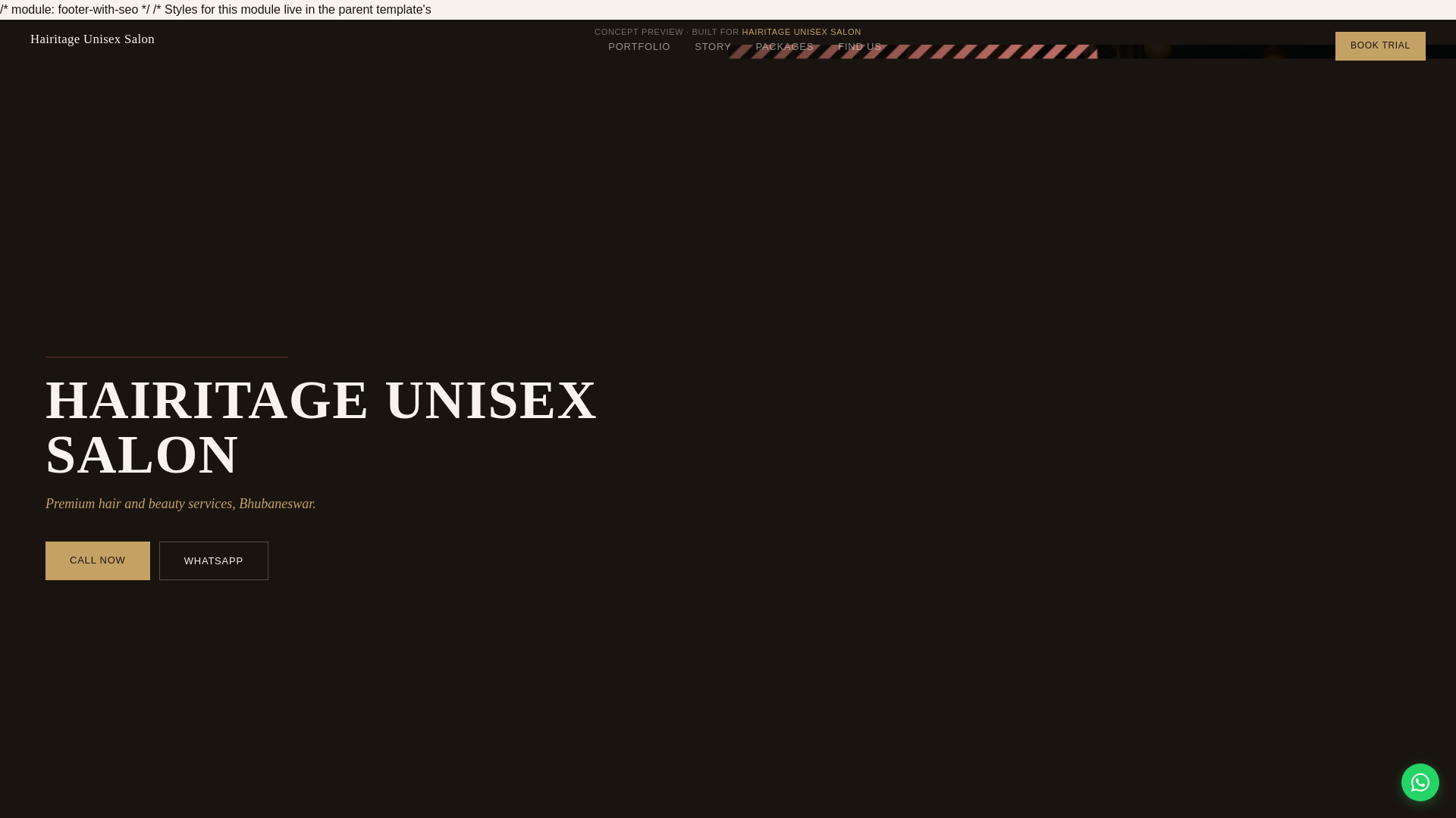 website screenshot of https://hairitage-demo.pages.dev/