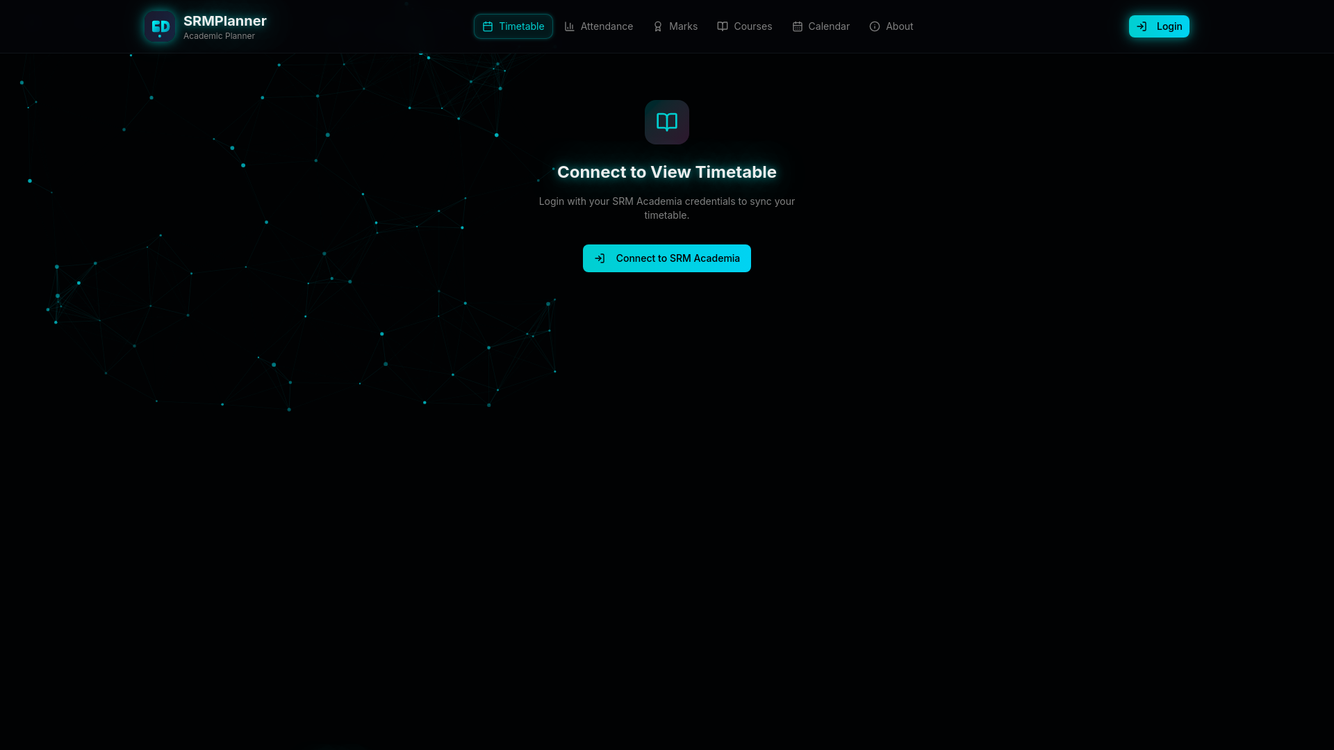 website screenshot of https://srmplanner2-0-frontend.pages.dev/