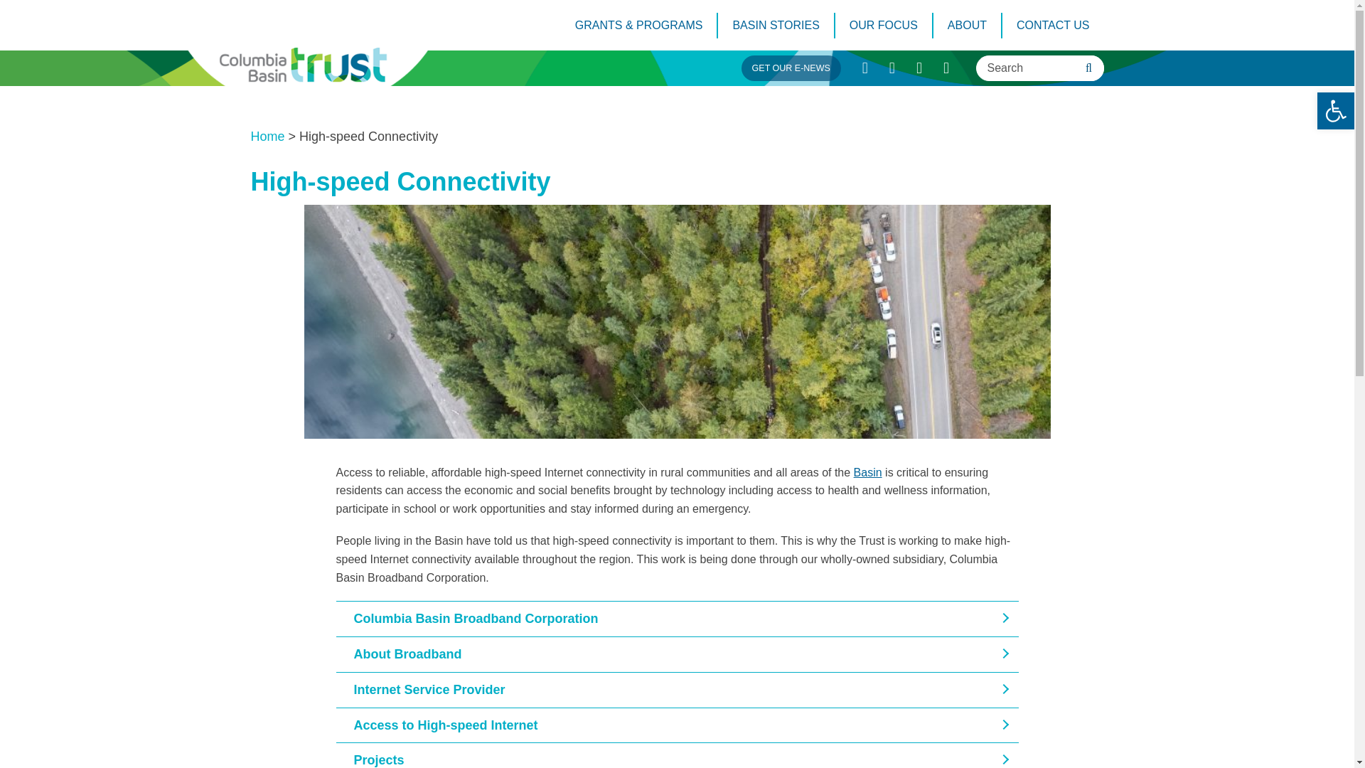 website screenshot of https://ourtrust.org/high-speed-connectivity/