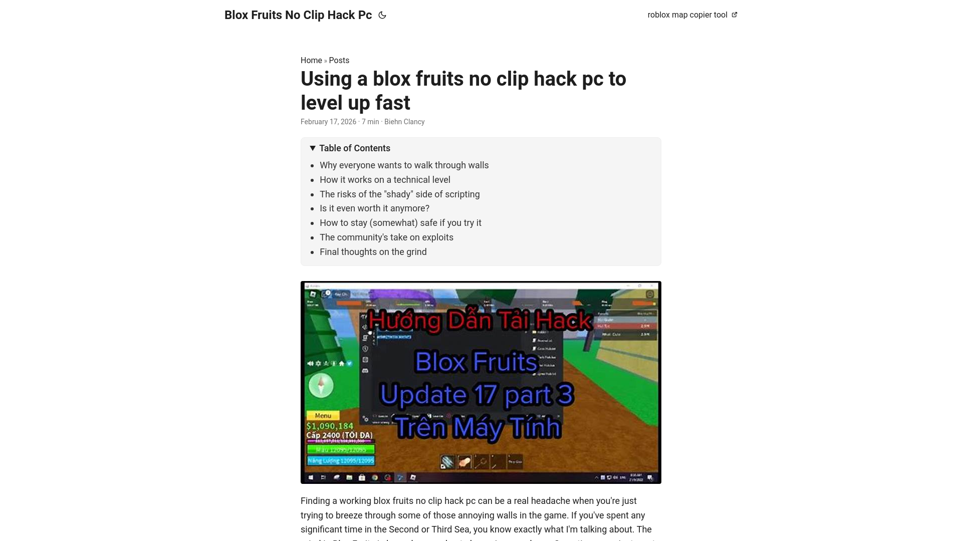 website screenshot of https://blox-fruits-no-clip-hack-pc.pages.dev/