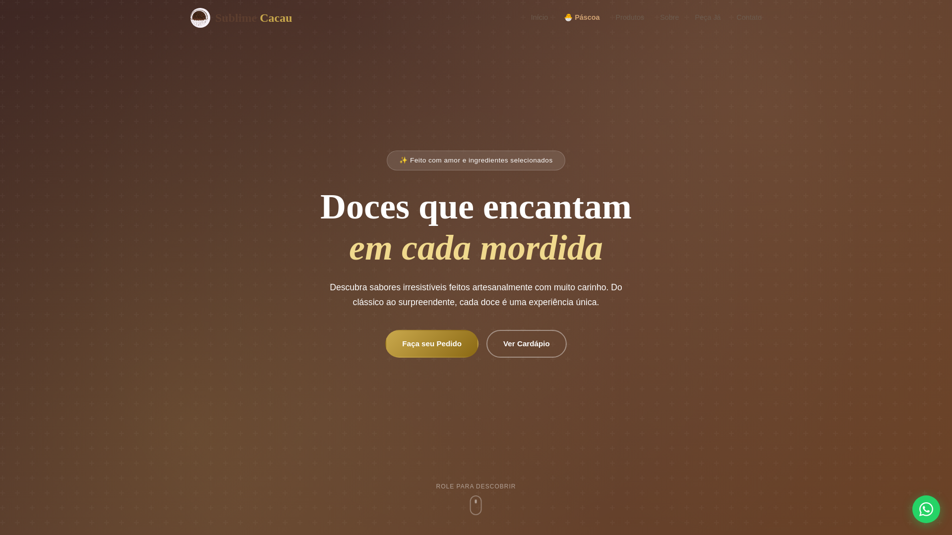 website screenshot of https://sublimecacau.com.br/