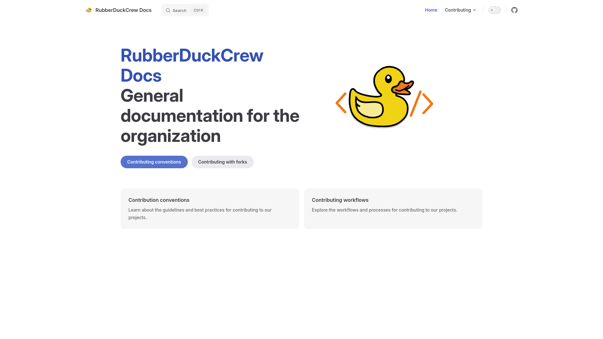 website screenshot of https://rubberduckcrew.pages.dev/