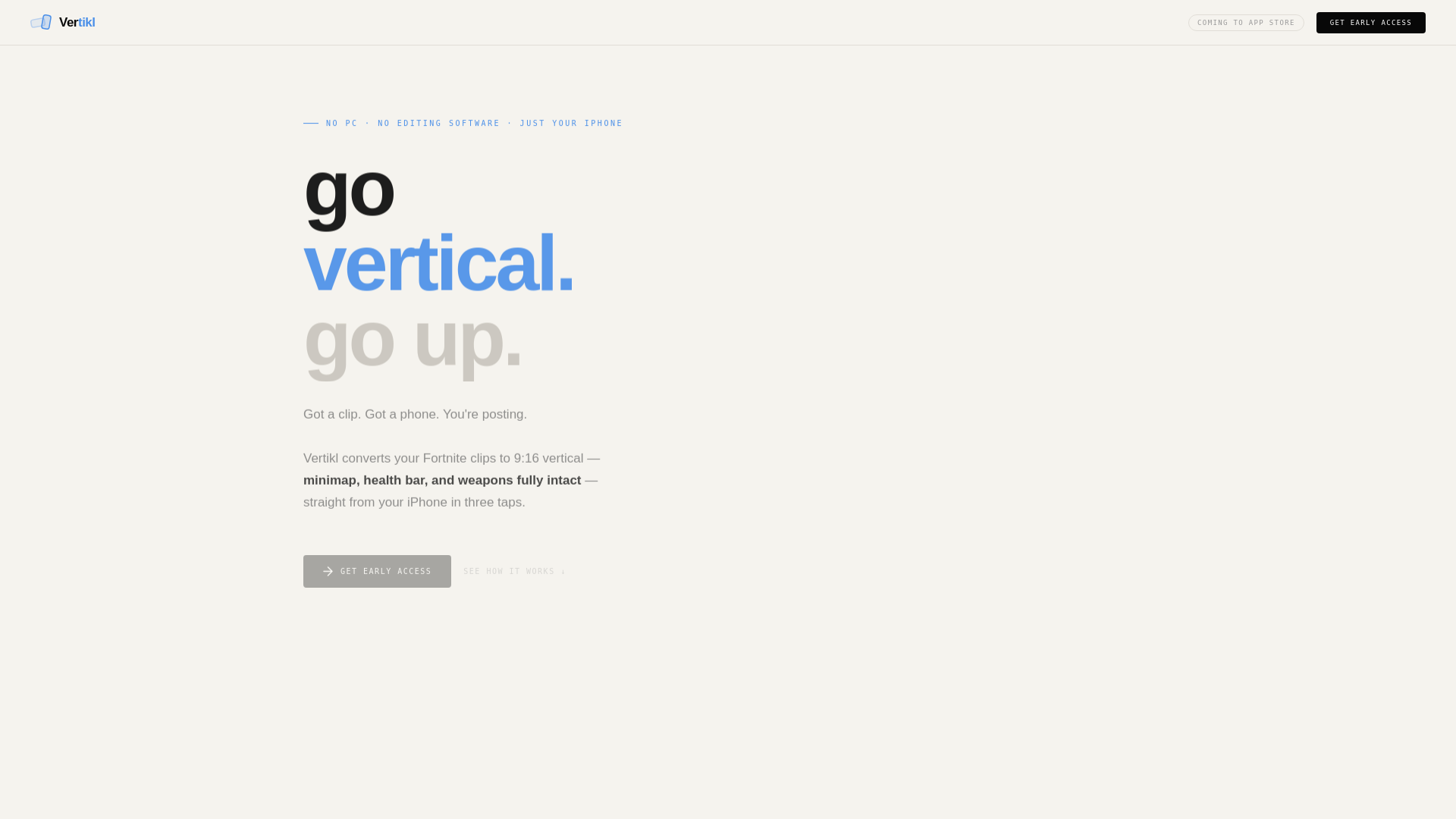 website screenshot of https://vertikl.fyi/
