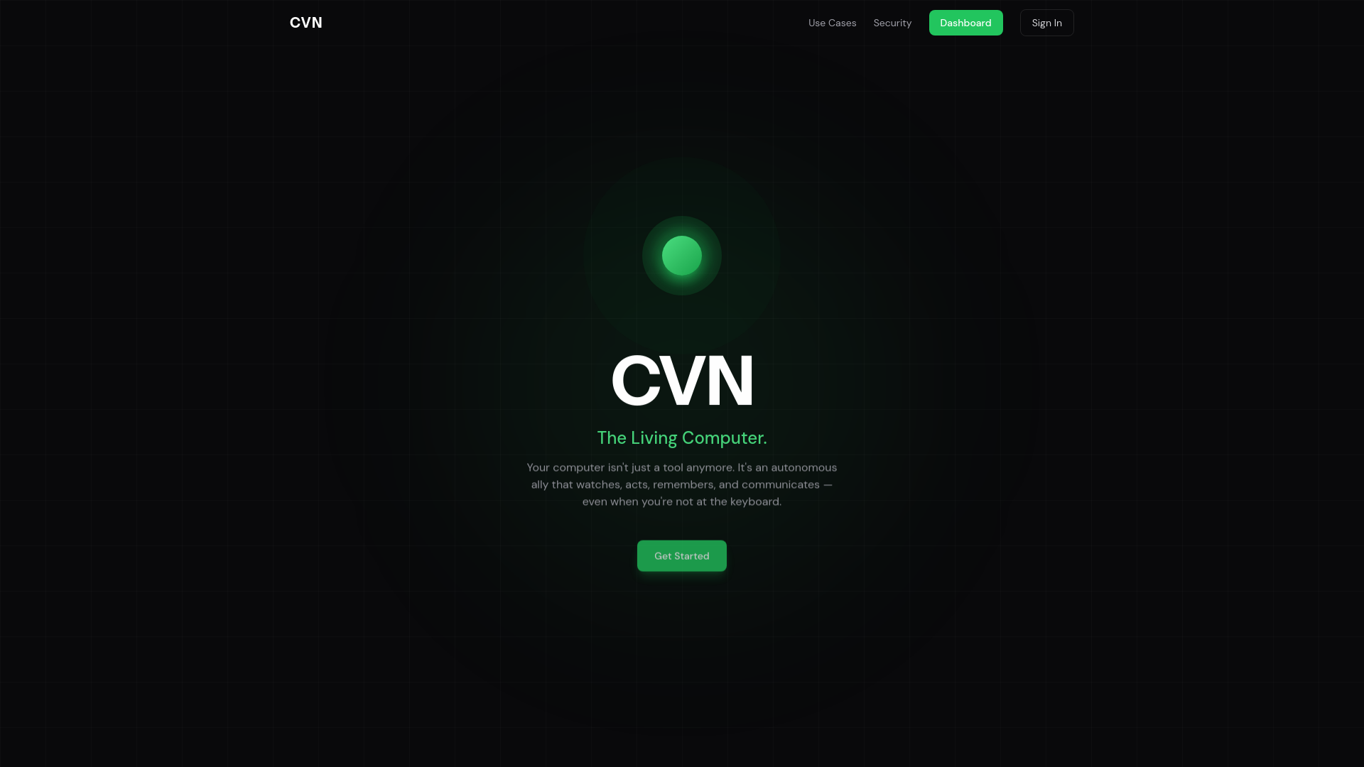 website screenshot of https://cvn.so/