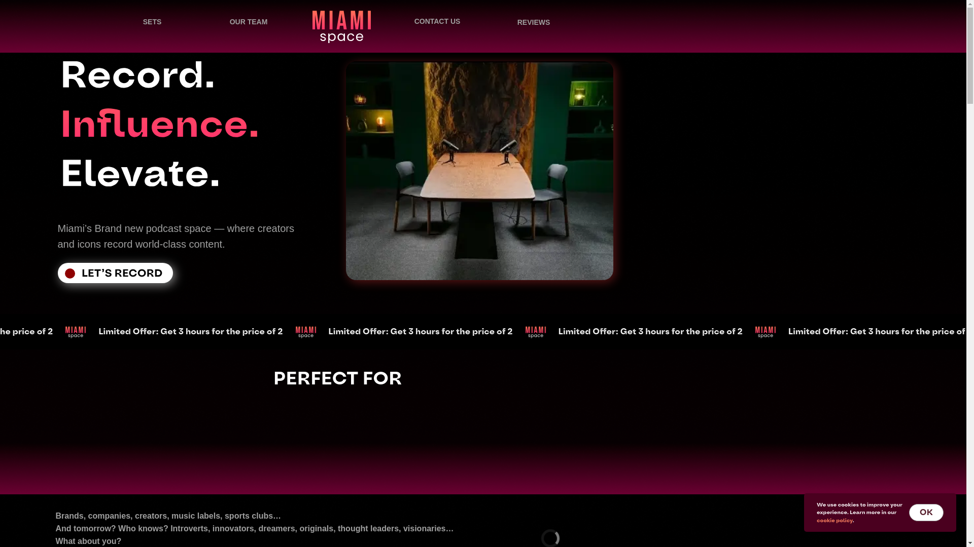 website screenshot of https://miami-space.studio/