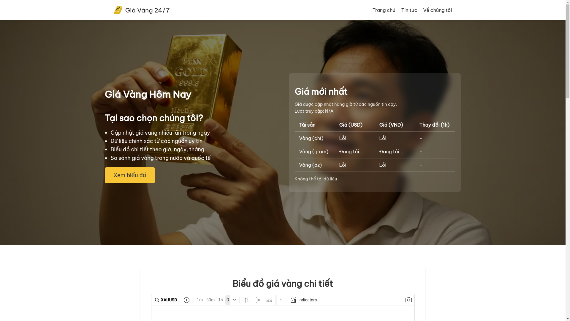 website screenshot of https://gia-vang.pages.dev/