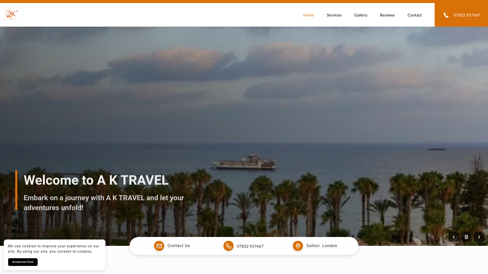 website screenshot of https://travel-with-ak-travel.com/
