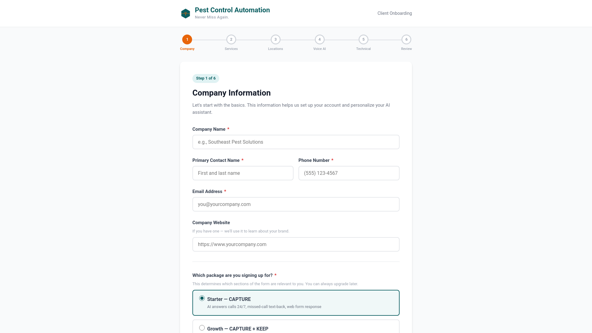 website screenshot of https://pestcontrolautomation.net/