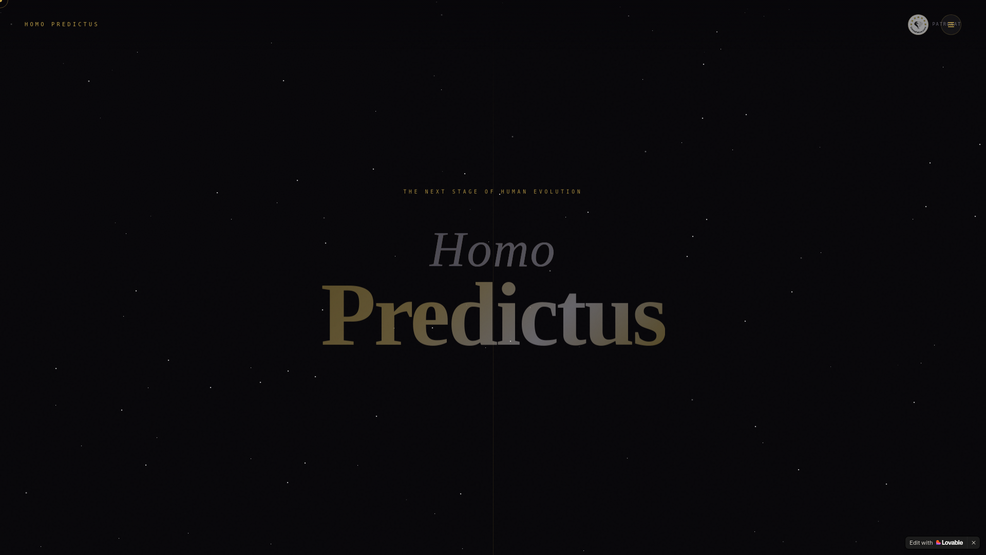 website screenshot of https://homopredictus.com
