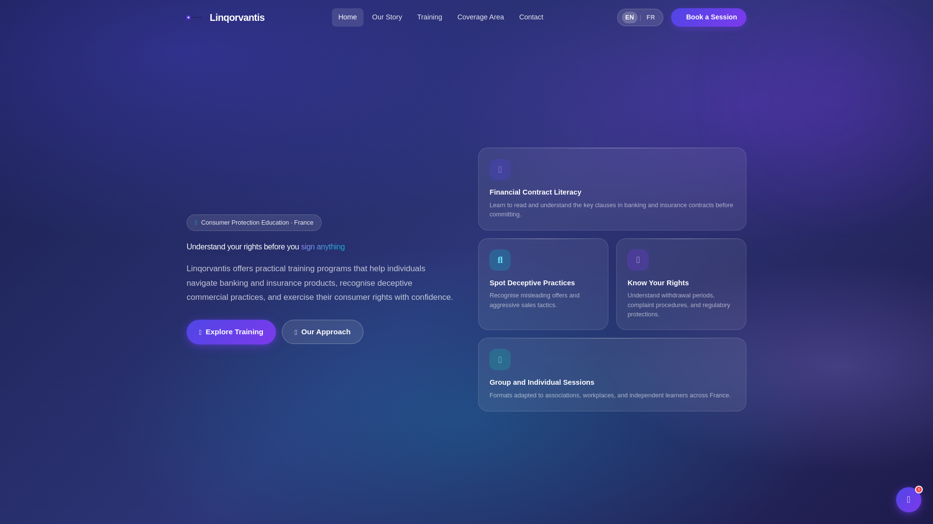 website screenshot of https://linqorvantis.com