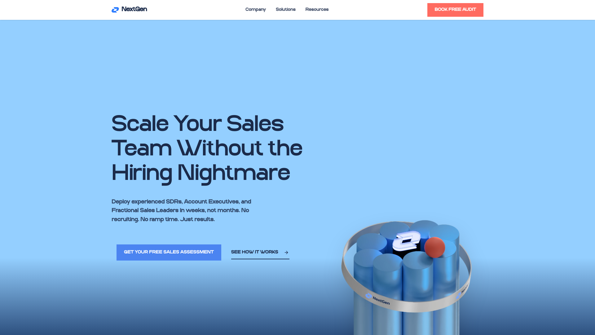 website screenshot of https://nextgensalescentral.com