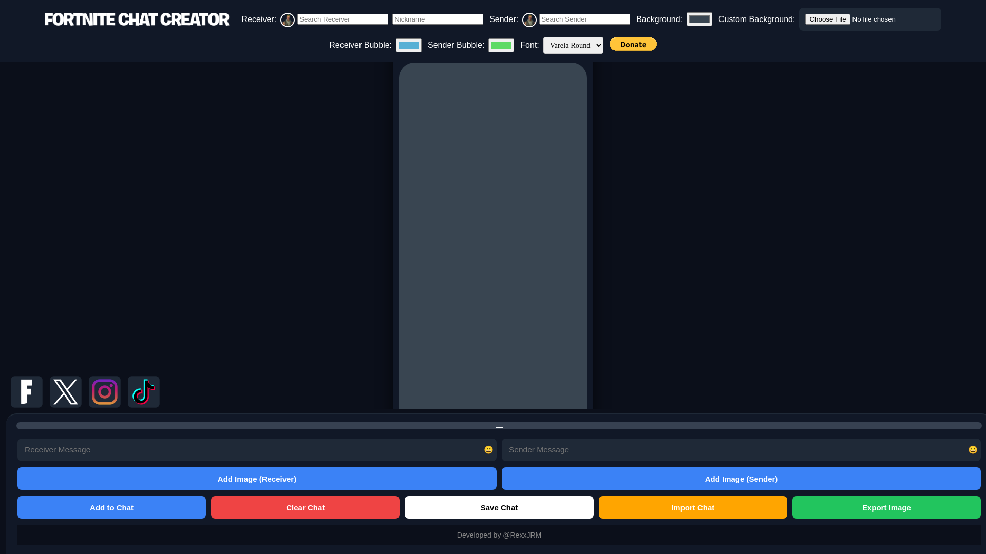 website screenshot of https://fortnitechatcreator.com/
