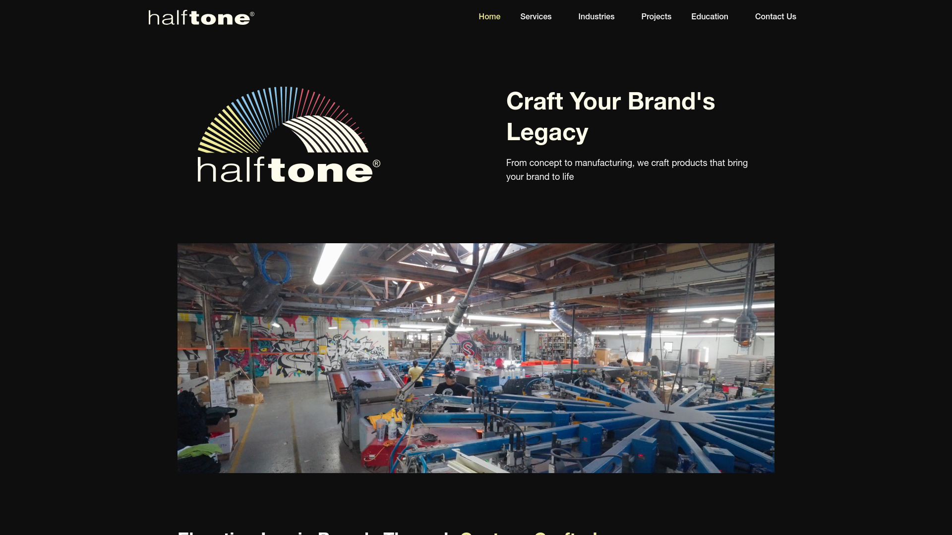 website screenshot of https://starthalftoneagency.com/