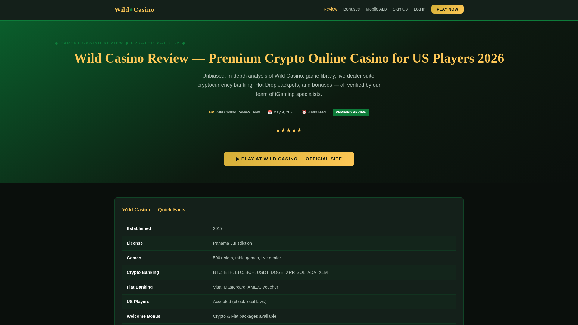 website screenshot of https://wildcasino2026.com/