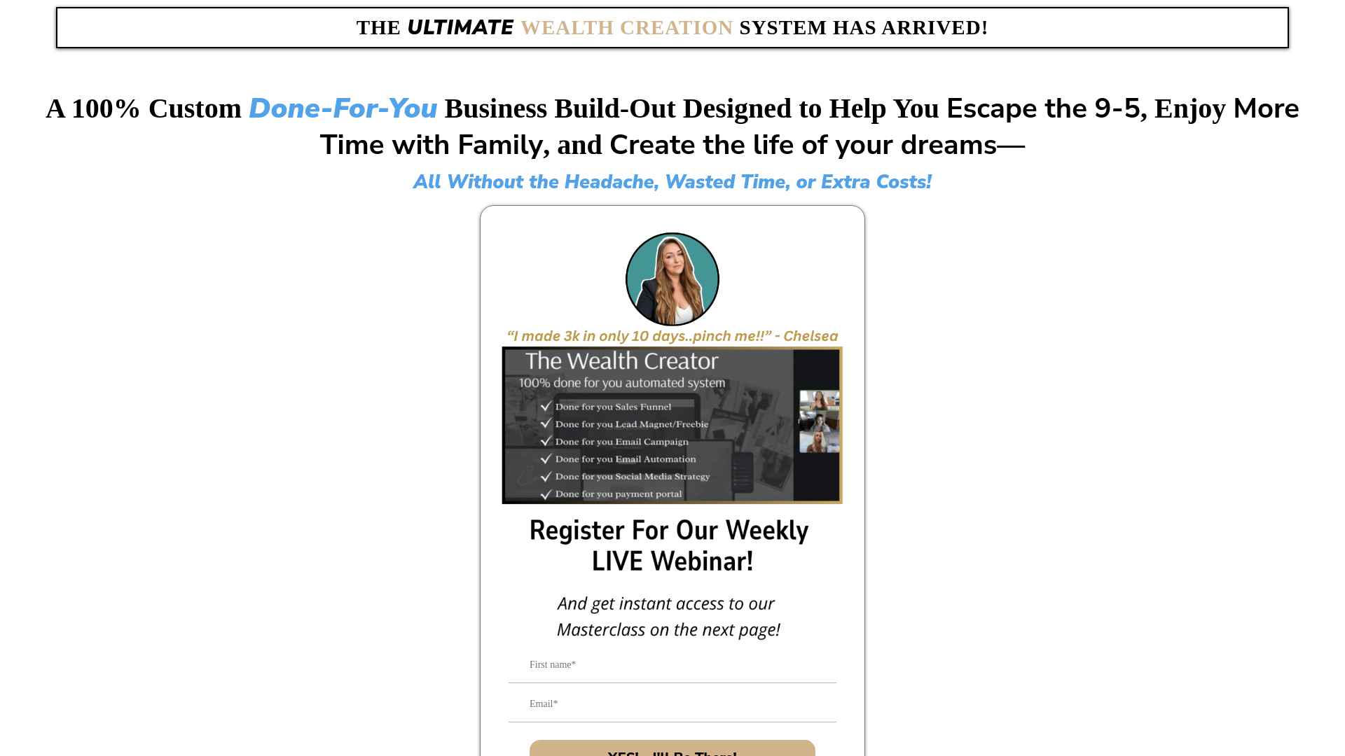 website screenshot of https://wealthywithchels.com/