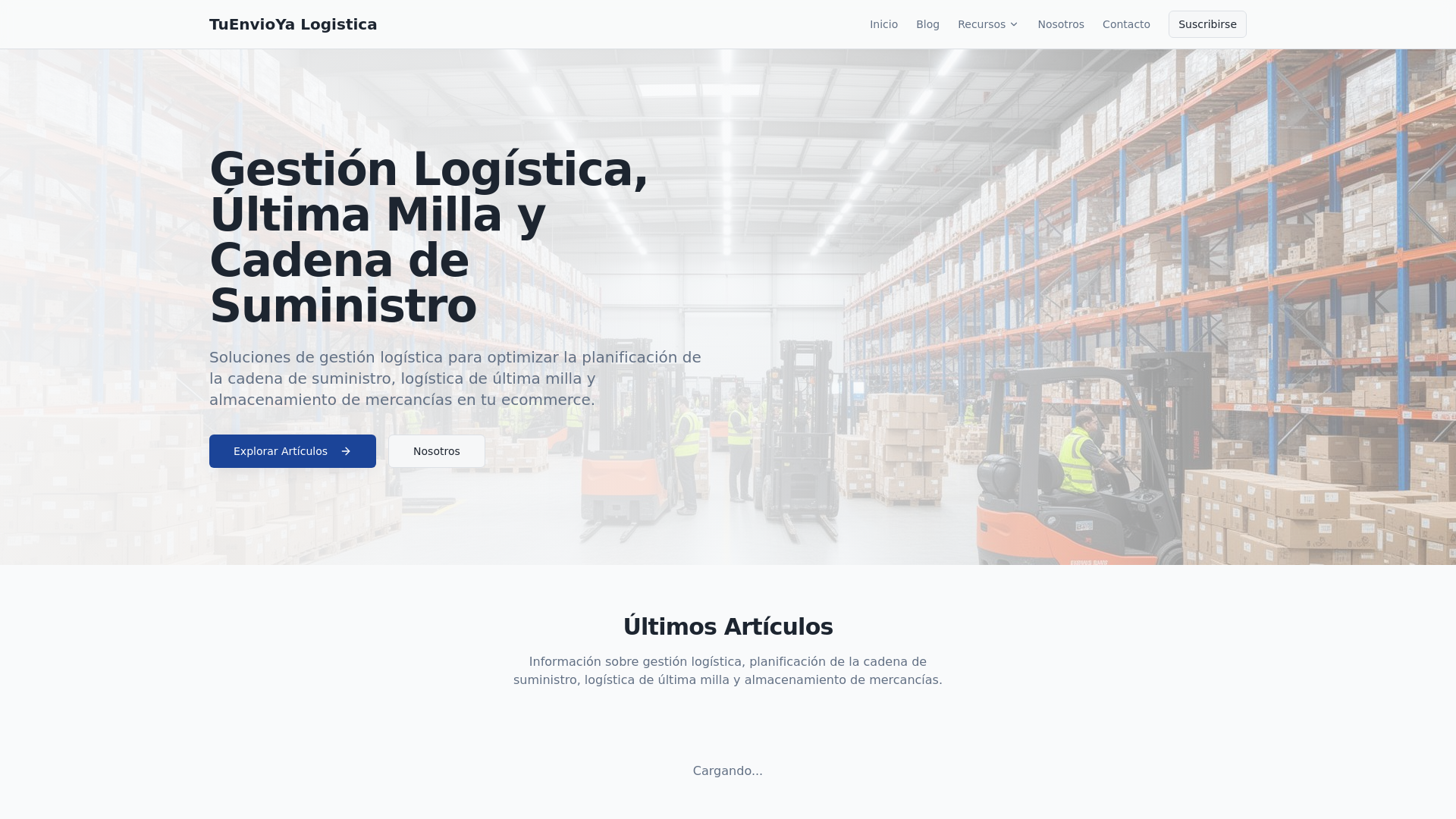 website screenshot of https://tuenvioyalogistica.es