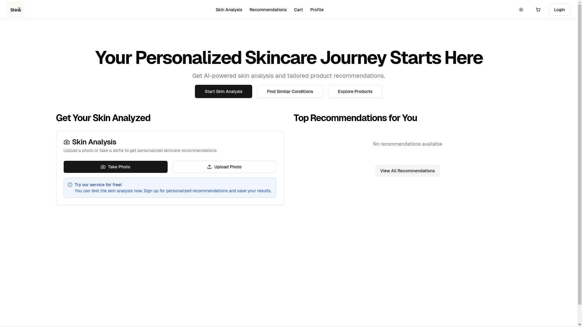 website screenshot of https://shineskincollective.com/