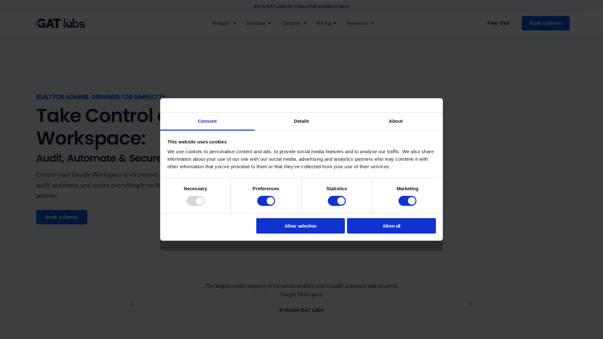 website screenshot of https://connectgatlabs.com/