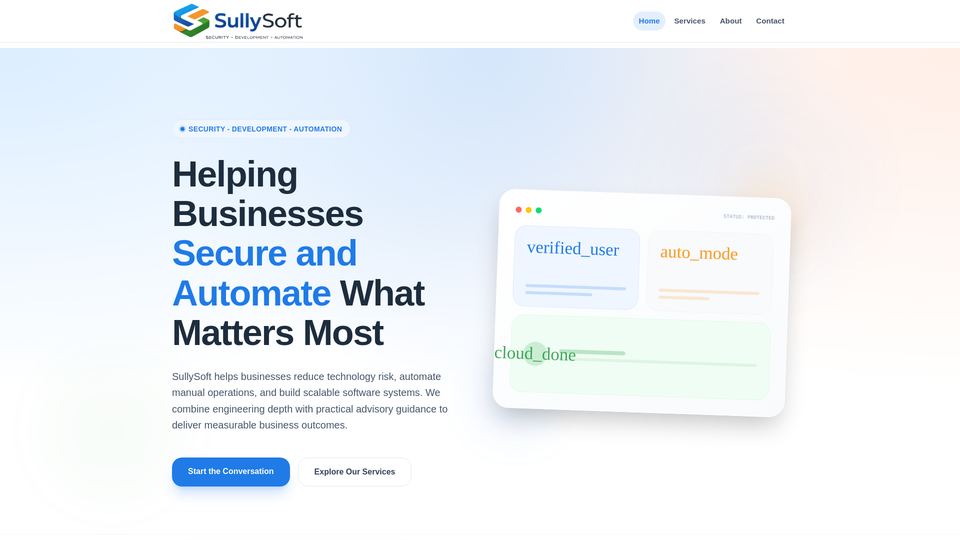 website screenshot of https://sullisoft.com/