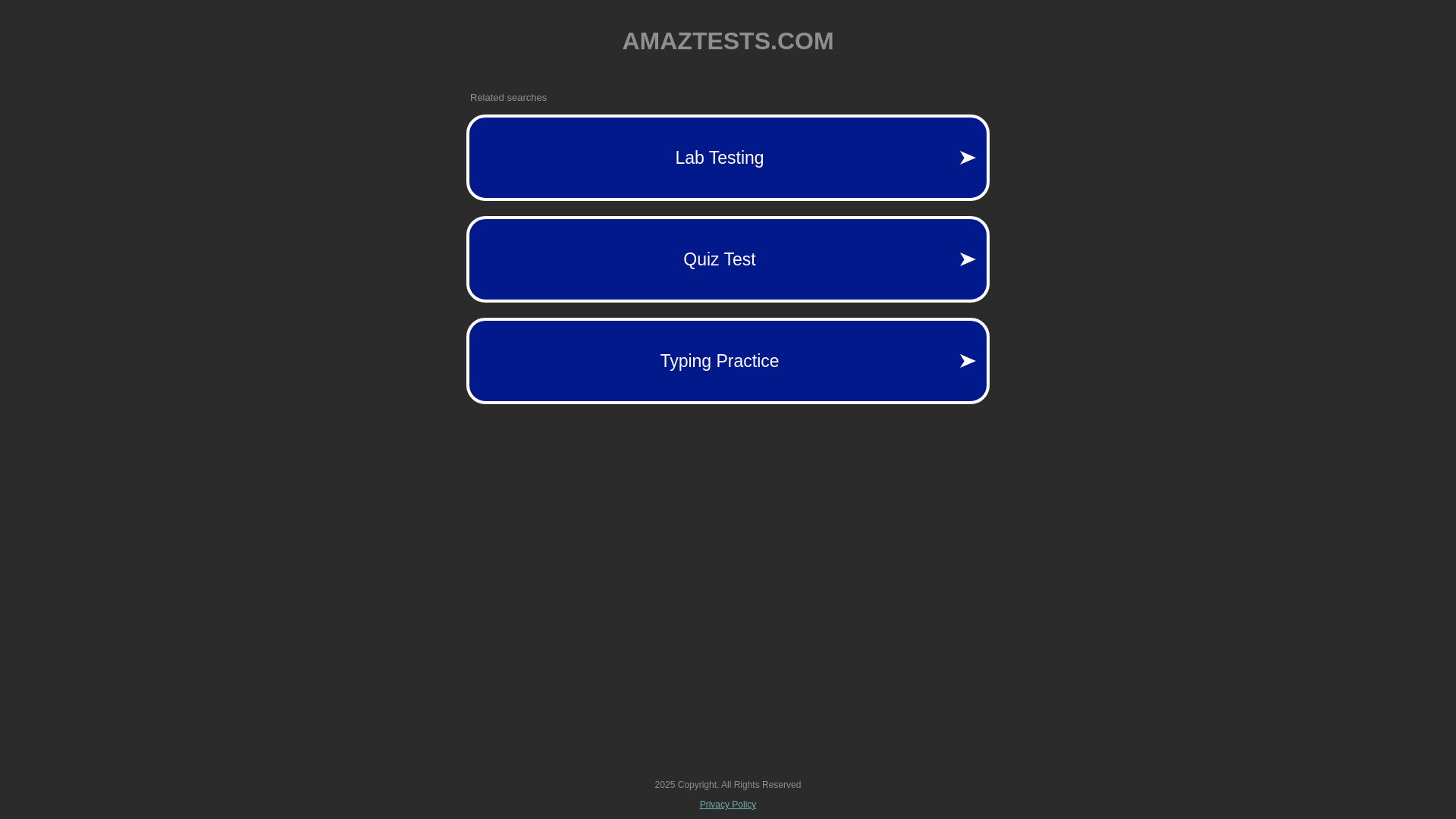 website screenshot of https://amaztests.com/