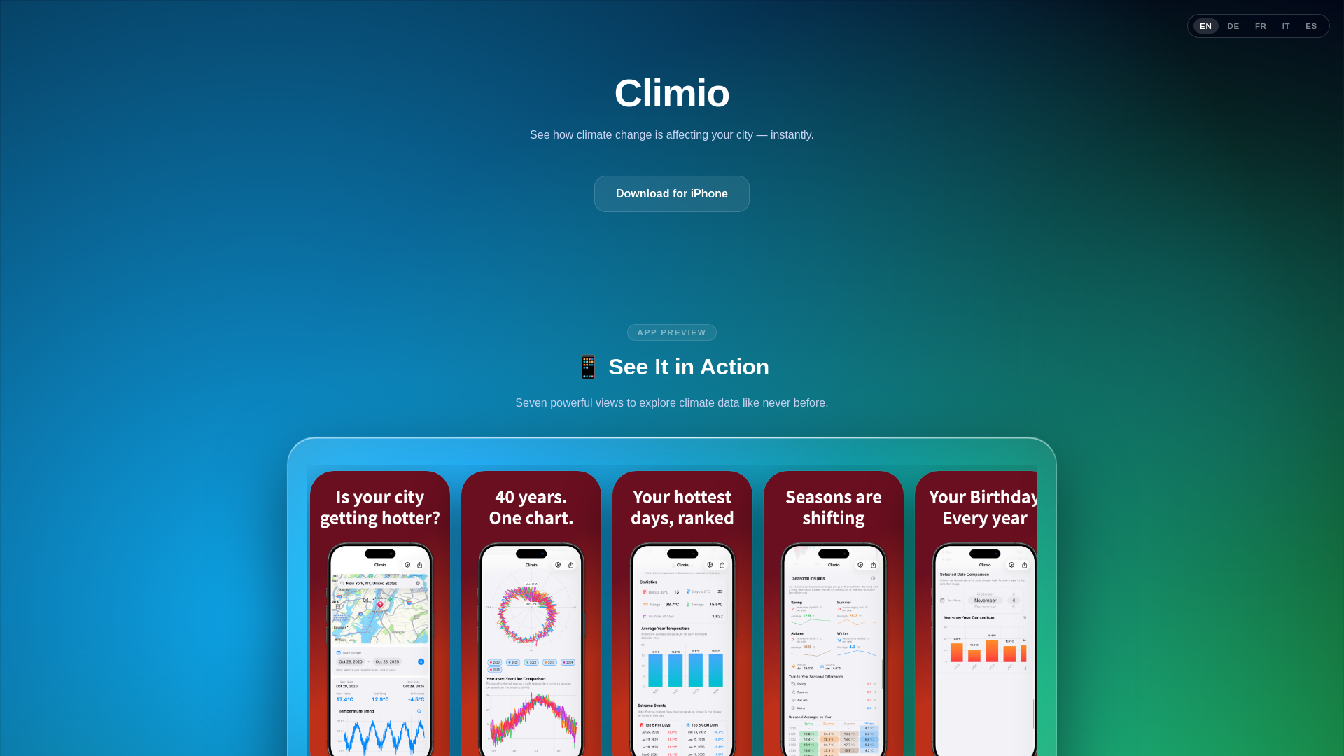 website screenshot of https://joinclimio.com/