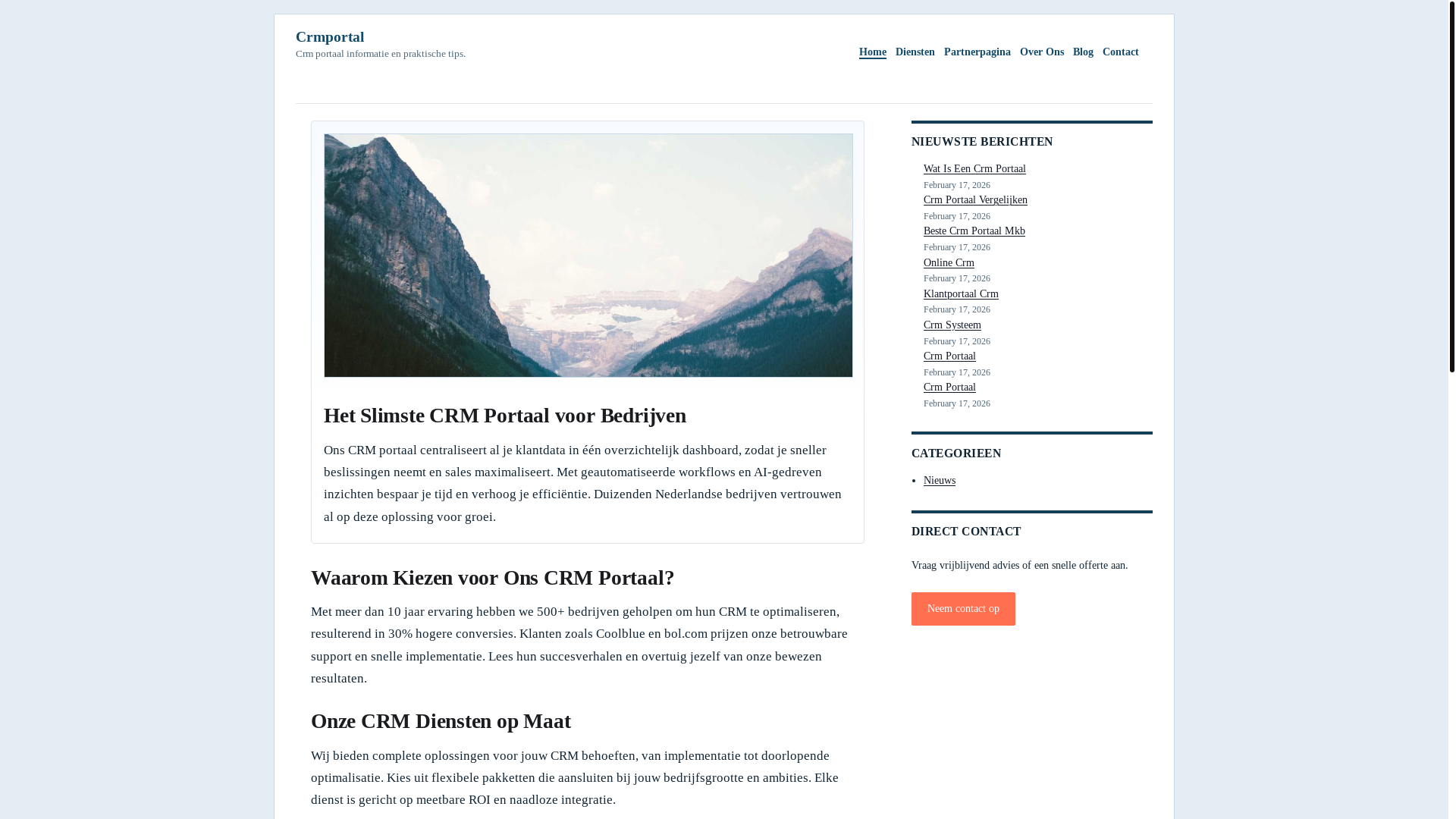 website screenshot of https://crmportal.nl/